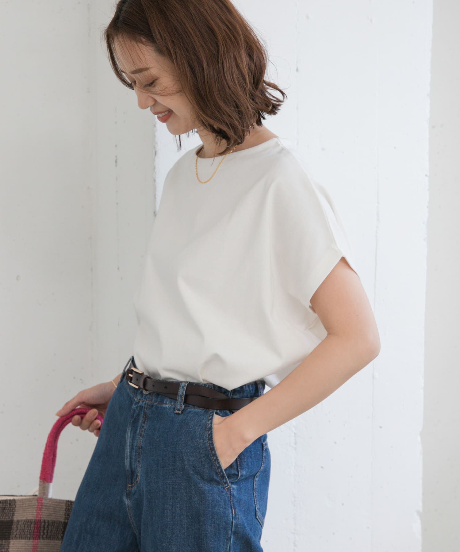 URBAN RESEARCH DOORS「ドライコットンボートネックプルオーバー」|Tシャツ・カットソー|