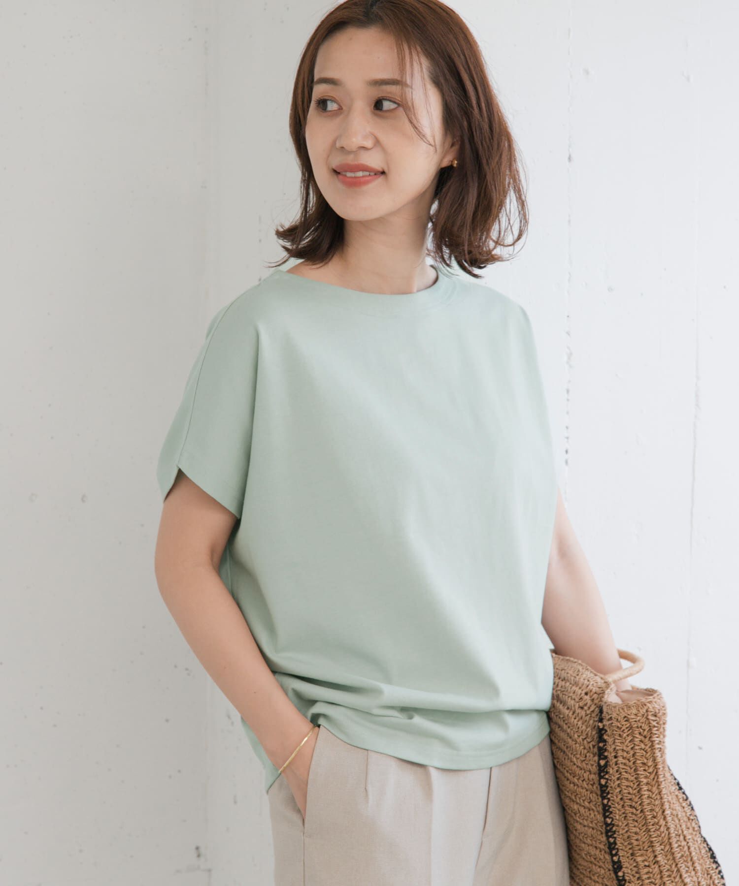 URBAN RESEARCH DOORS「ドライコットンボートネックプルオーバー」|Tシャツ・カットソー|