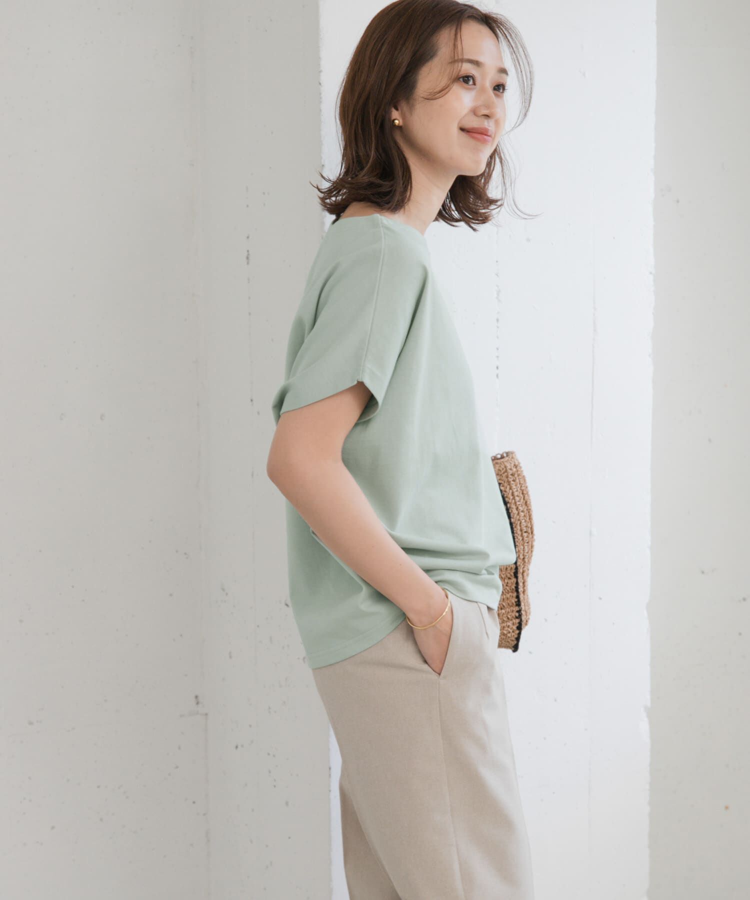 URBAN RESEARCH DOORS「ドライコットンボートネックプルオーバー」|Tシャツ・カットソー|