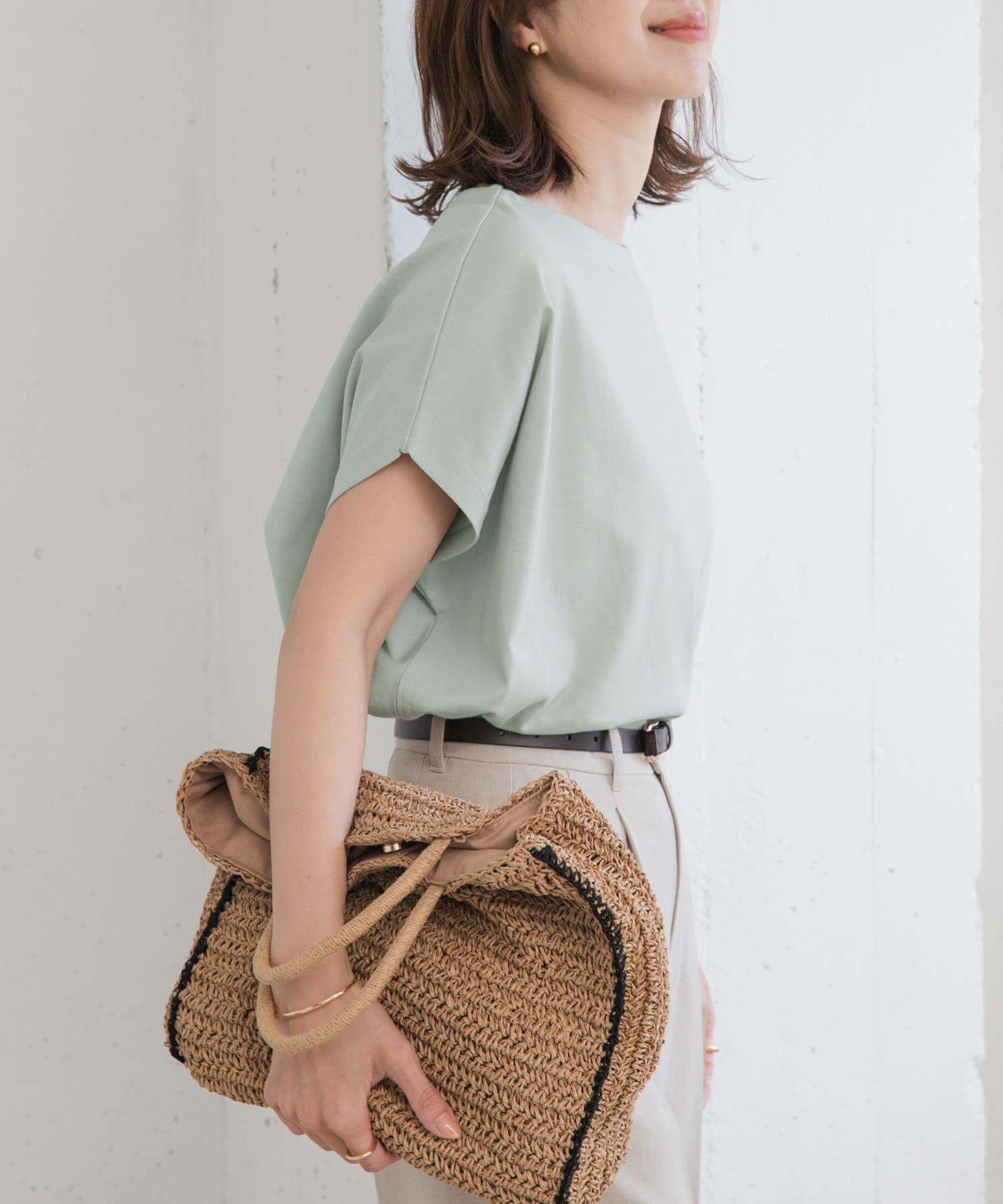 URBAN RESEARCH DOORS「ドライコットンボートネックプルオーバー」|Tシャツ・カットソー|