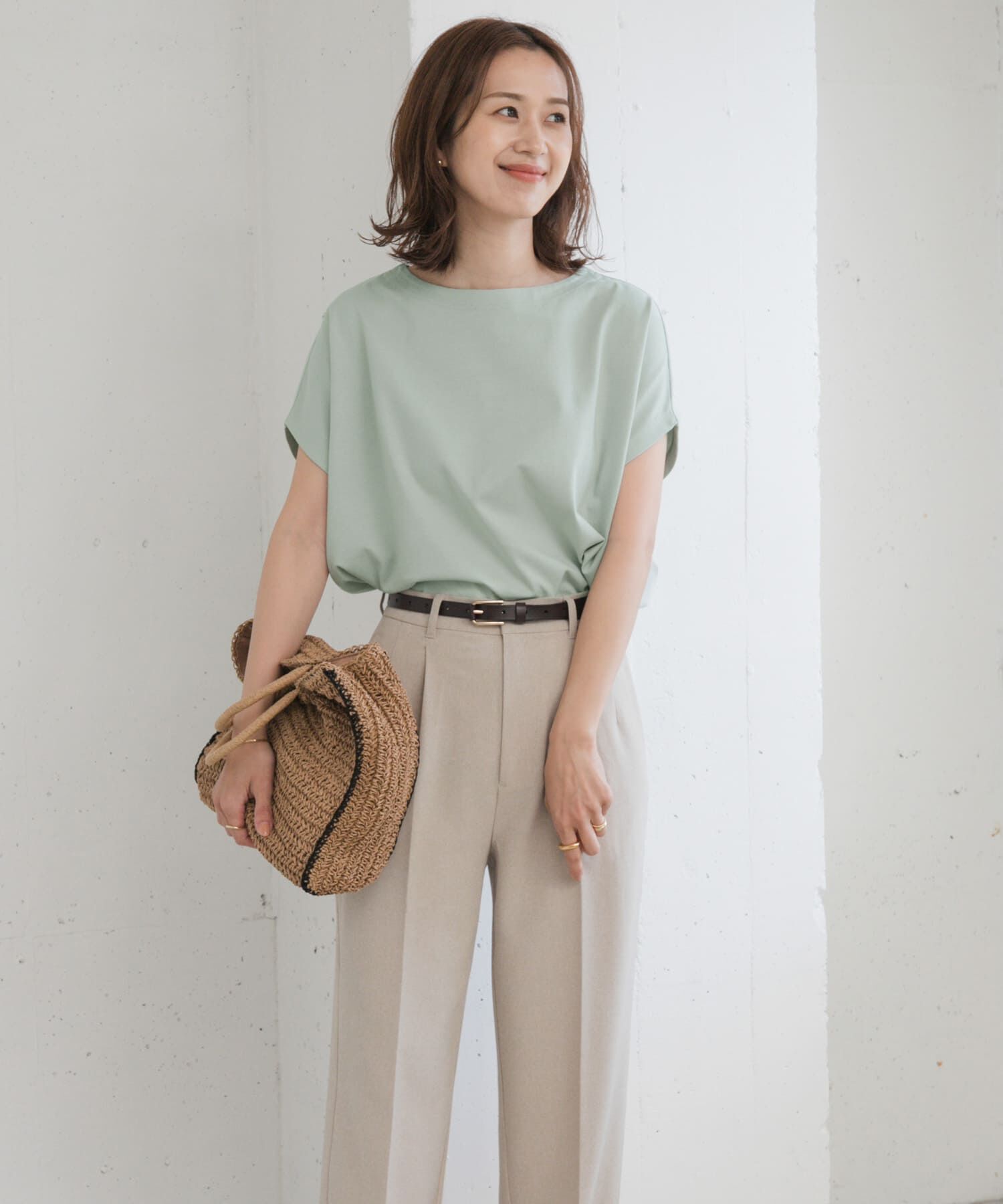 URBAN RESEARCH DOORS「ドライコットンボートネックプルオーバー」|Tシャツ・カットソー|