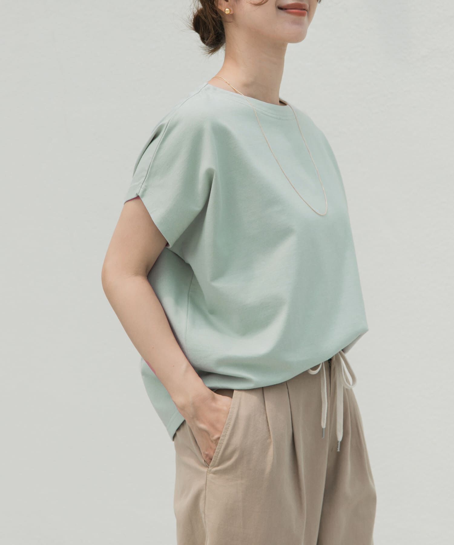 URBAN RESEARCH DOORS「ドライコットンボートネックプルオーバー」|Tシャツ・カットソー|