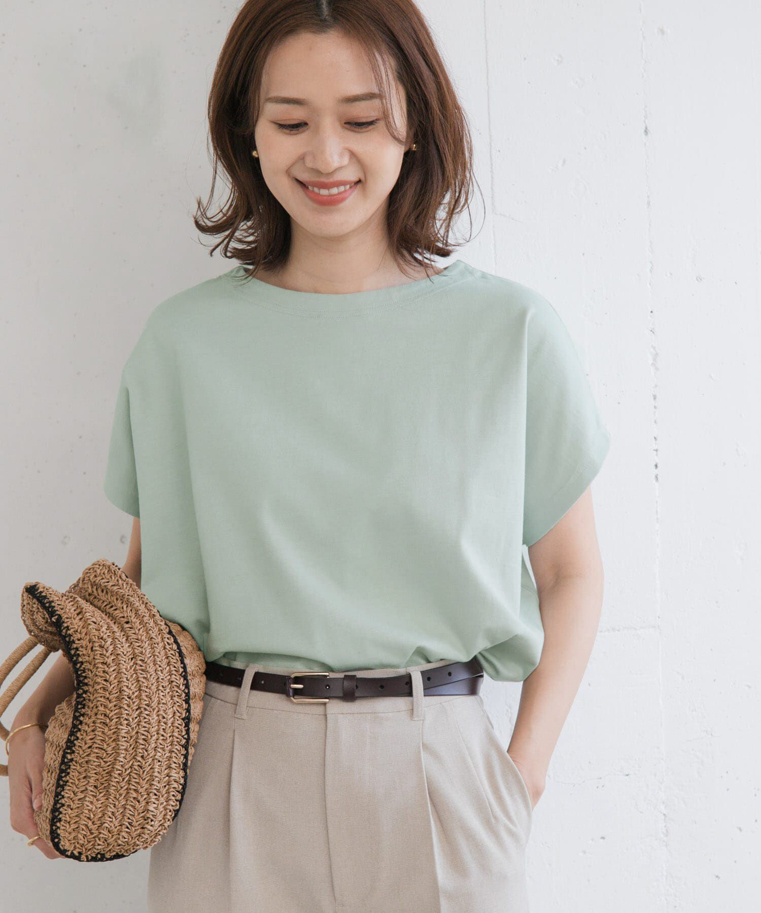 URBAN RESEARCH DOORS「ドライコットンボートネックプルオーバー」|Tシャツ・カットソー|