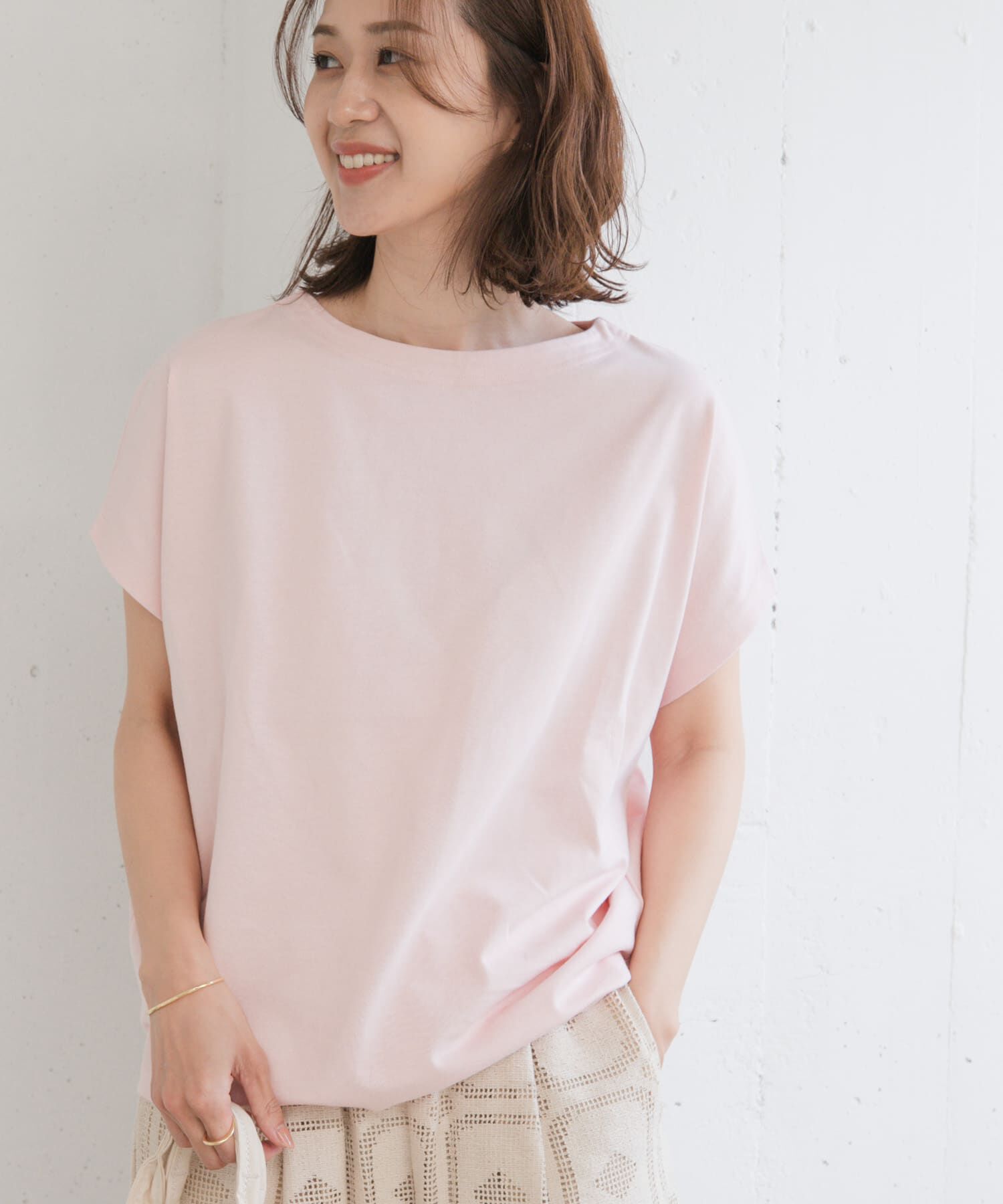 URBAN RESEARCH DOORS「ドライコットンボートネックプルオーバー」|Tシャツ・カットソー|