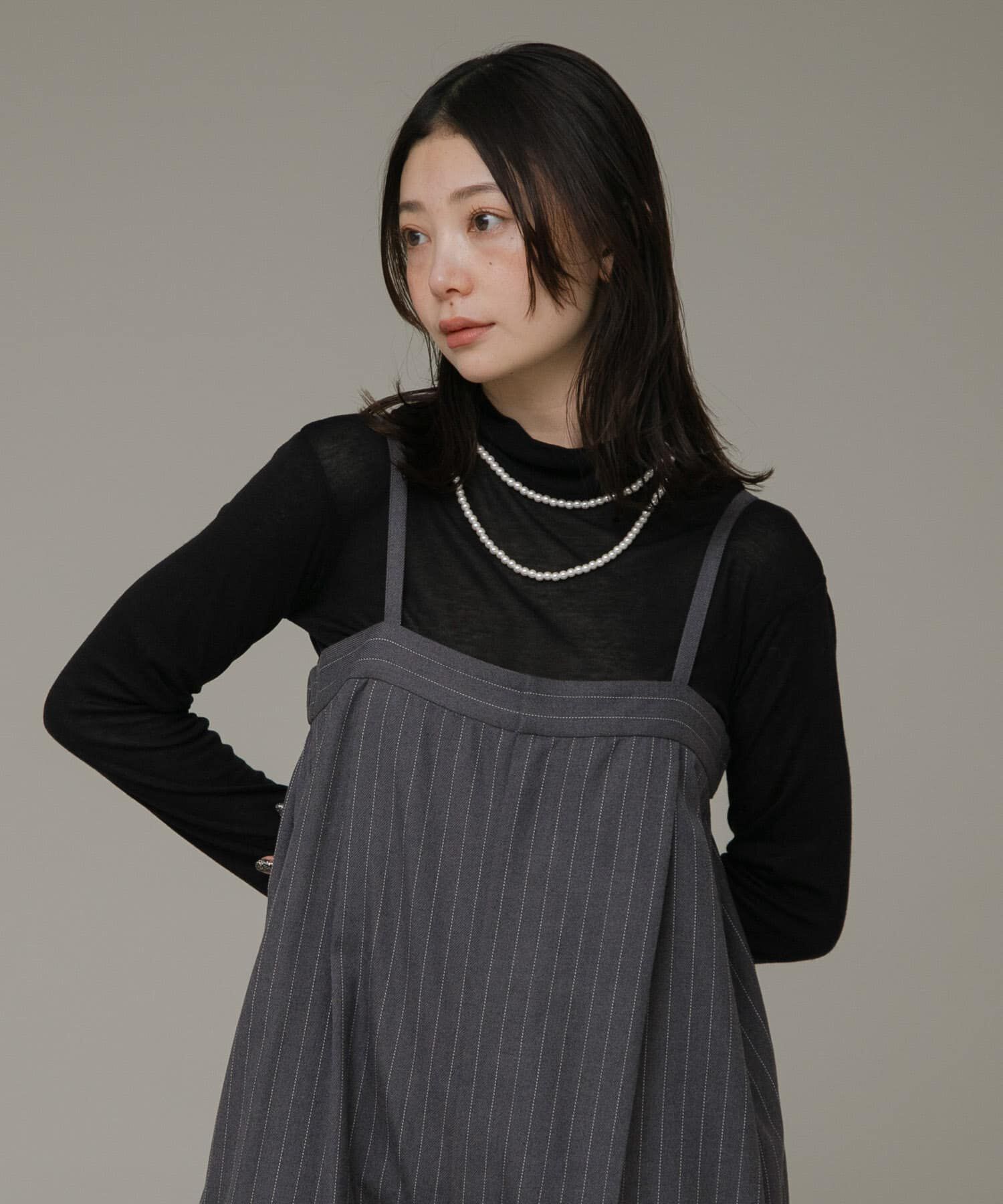 Sonny Label 「ピンストライプベアサロペット」|スカート|