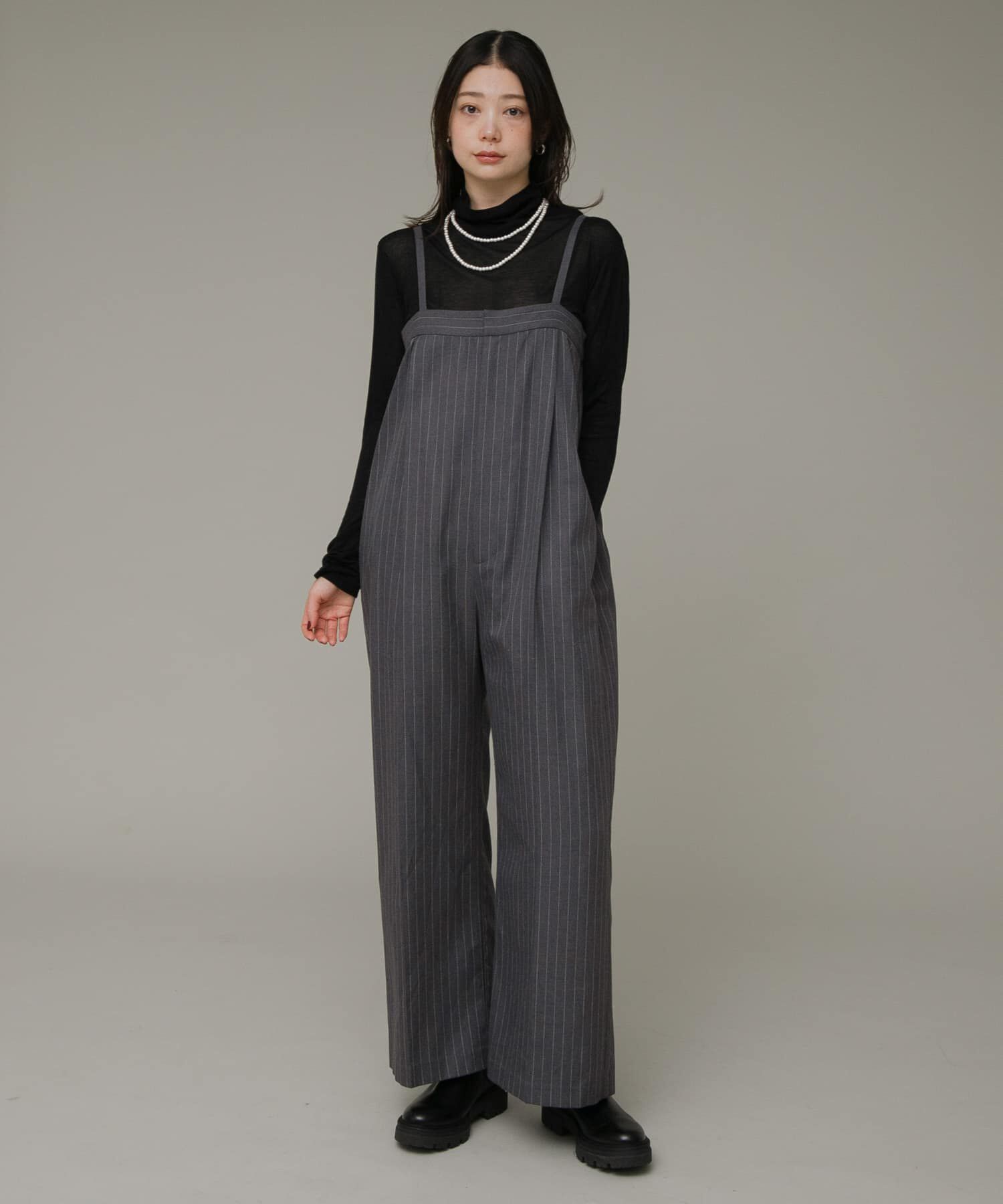 Sonny Label 「ピンストライプベアサロペット」|スカート|