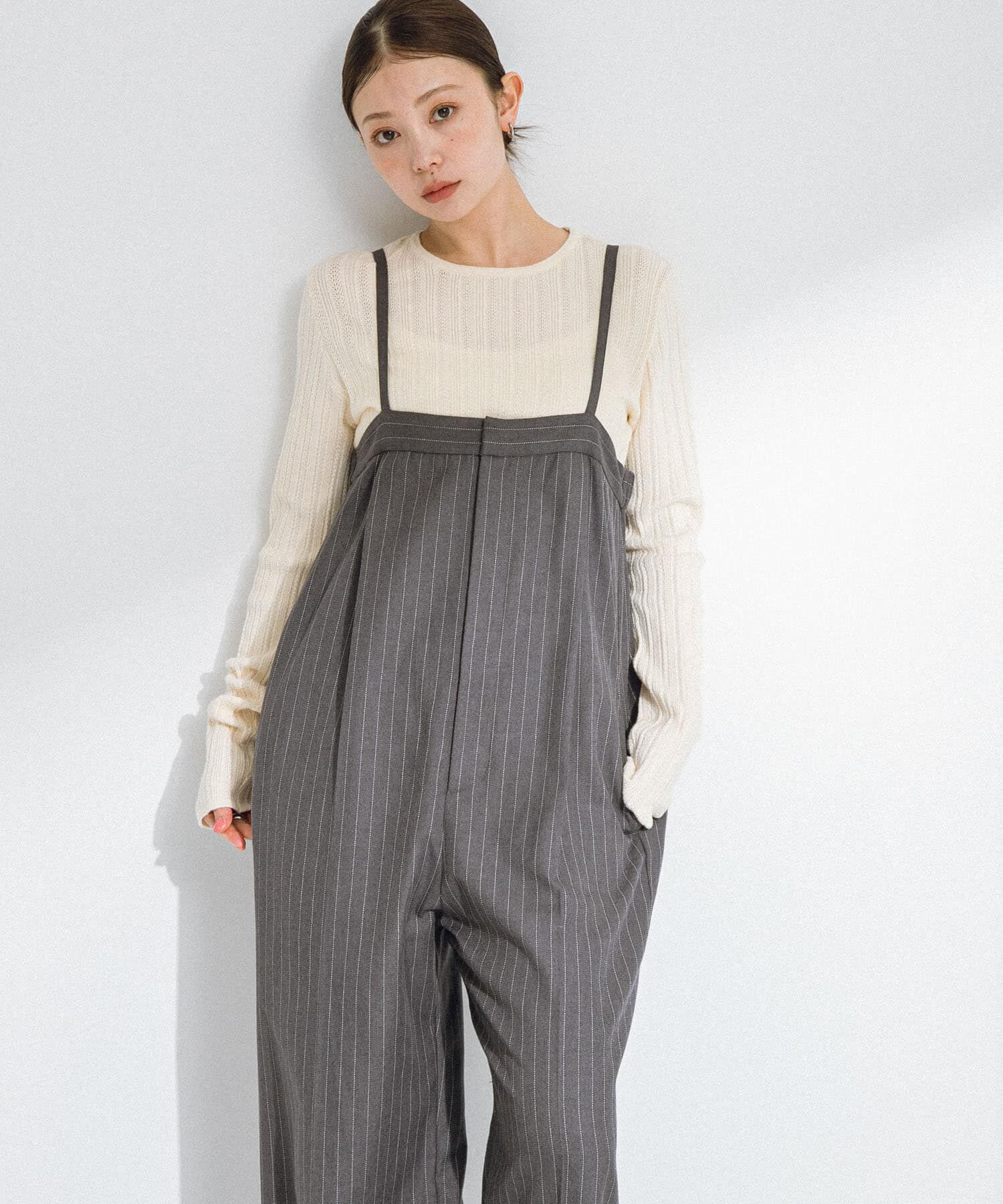 Sonny Label 「ピンストライプベアサロペット」|スカート|