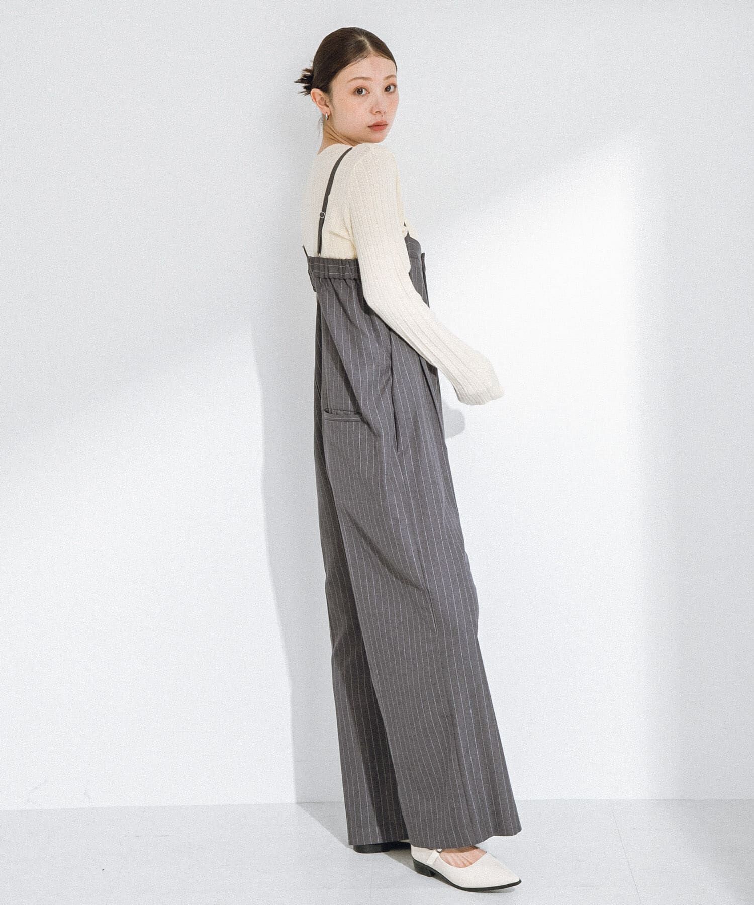 Sonny Label 「ピンストライプベアサロペット」|スカート|