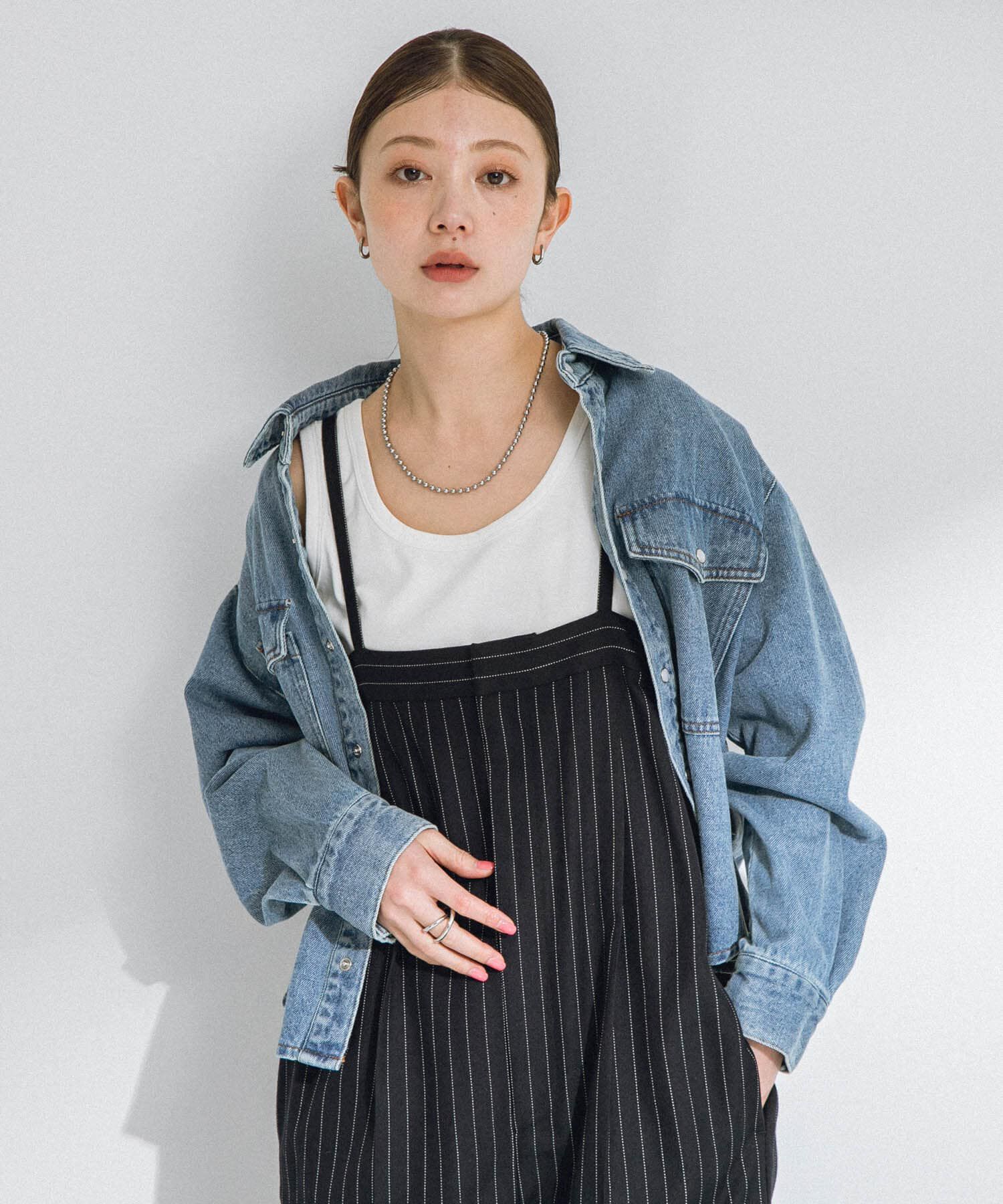 Sonny Label 「ピンストライプベアサロペット」|スカート|