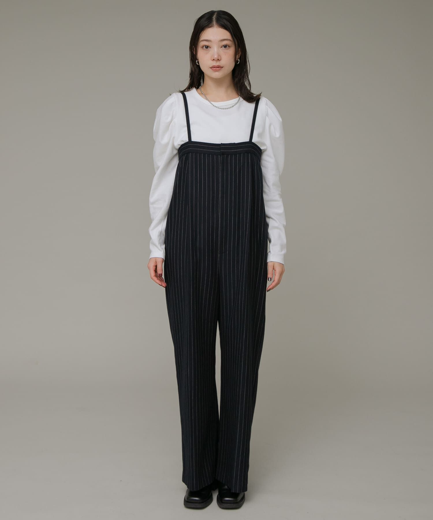 Sonny Label 「ピンストライプベアサロペット」|スカート|