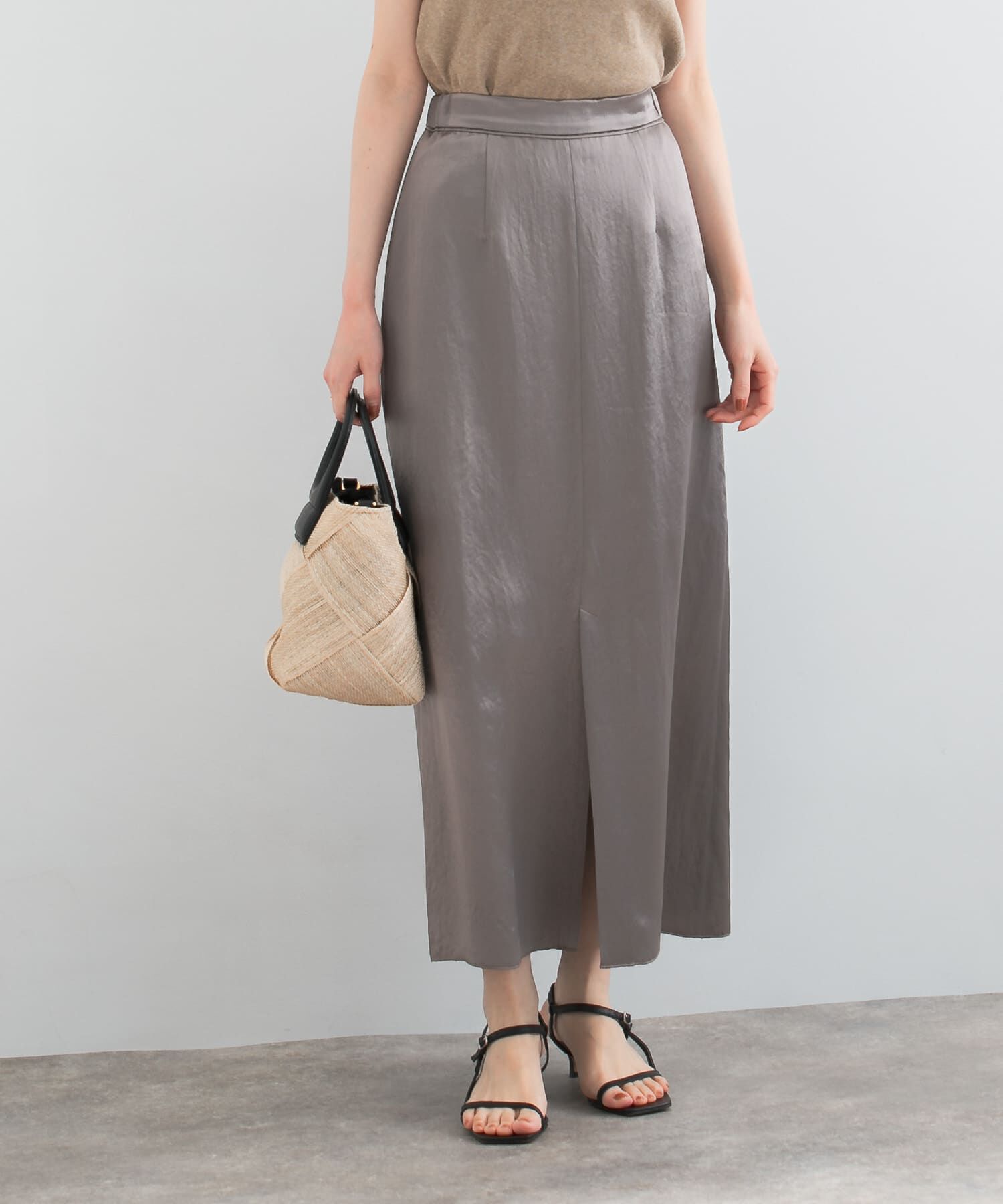 URBAN RESEARCH ROSSO「アセテートサテンスリットスカート」|スカート|