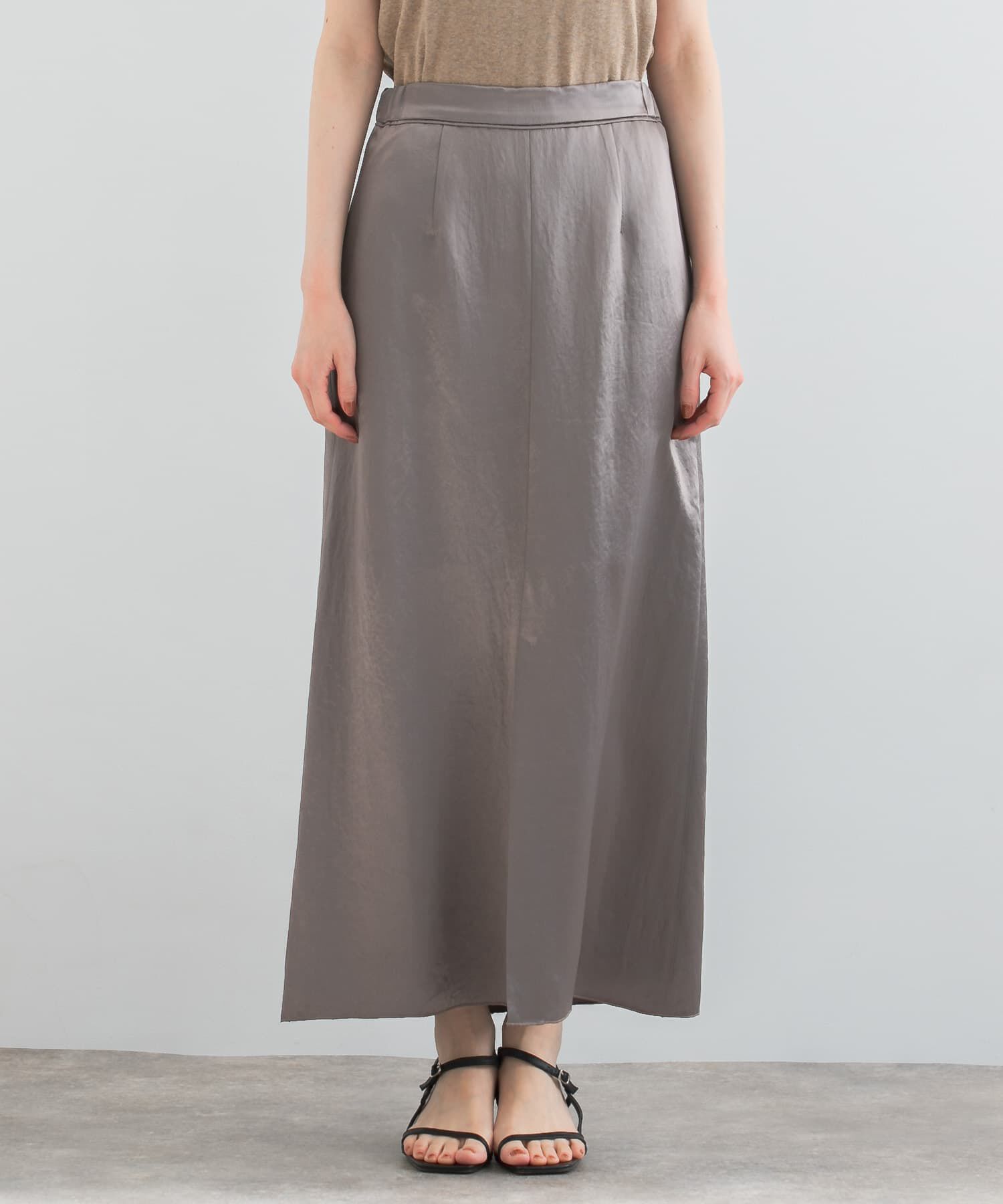 URBAN RESEARCH ROSSO「アセテートサテンスリットスカート」|スカート|