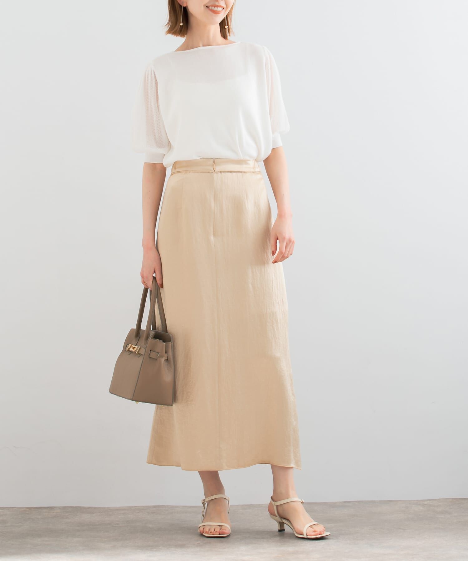 URBAN RESEARCH ROSSO「アセテートサテンスリットスカート」|スカート|