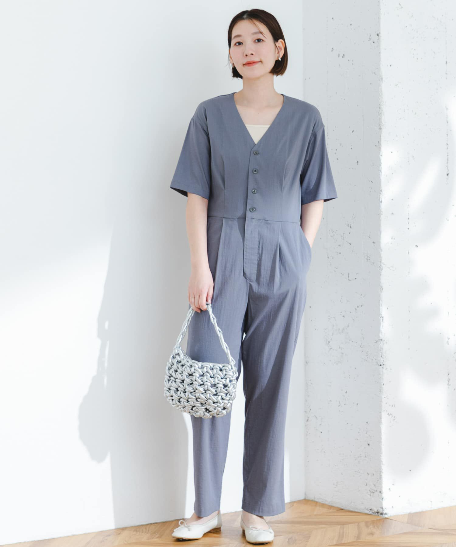 URBAN RESEARCH ROSSO「F by ROSSO　ウエスト切り替えVネックオールインワン」|スカート|