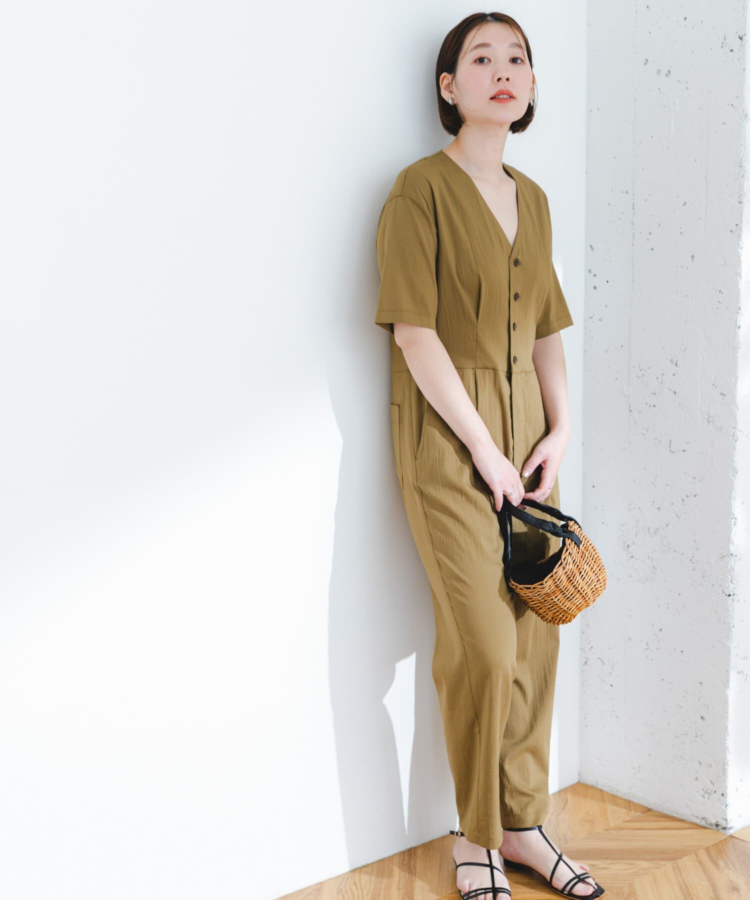 URBAN RESEARCH ROSSO「F by ROSSO　ウエスト切り替えVネックオールインワン」|スカート|