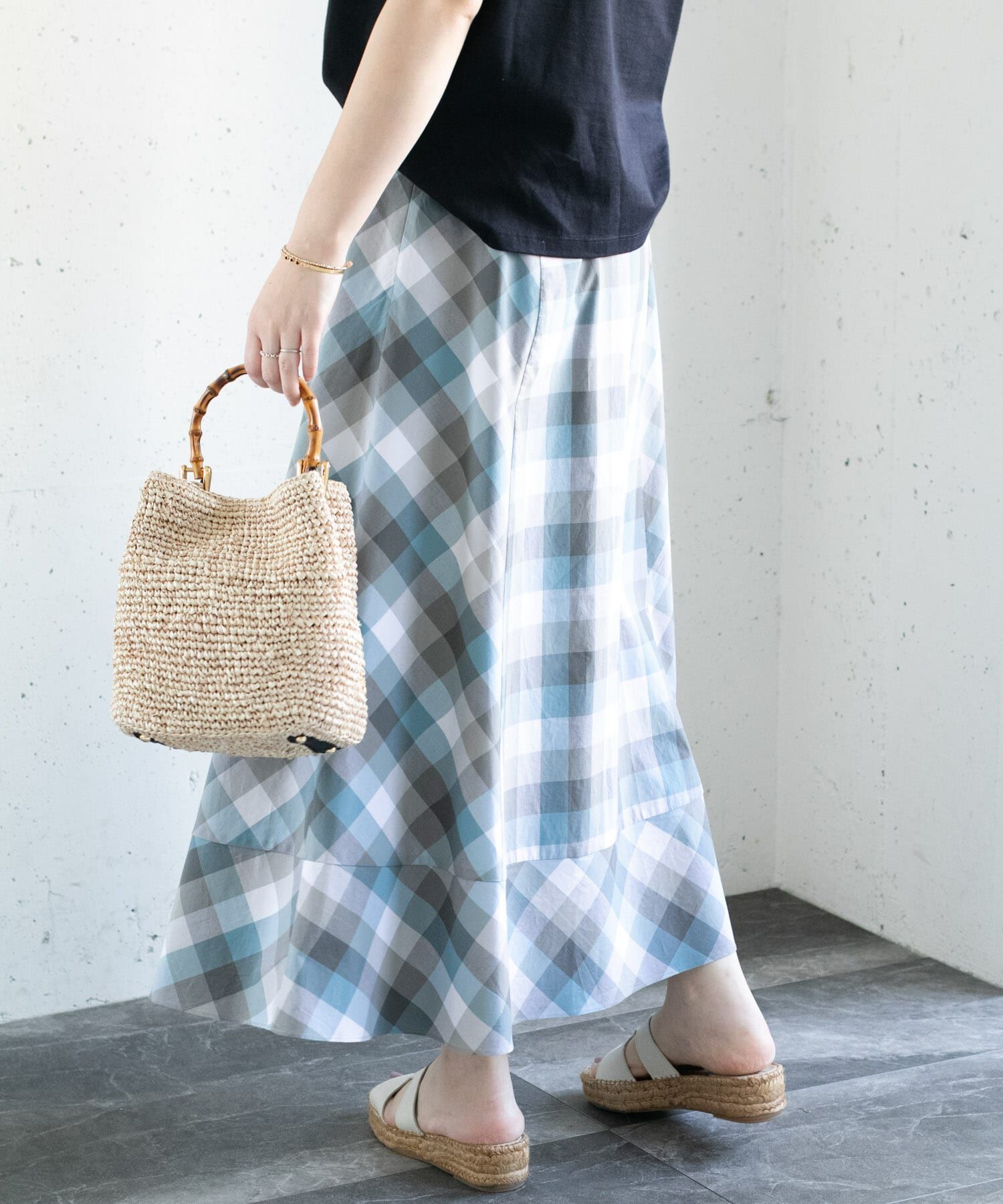 URBAN RESEARCH ROSSO「カラーブロックマキシスカート&there4;」|スカート|