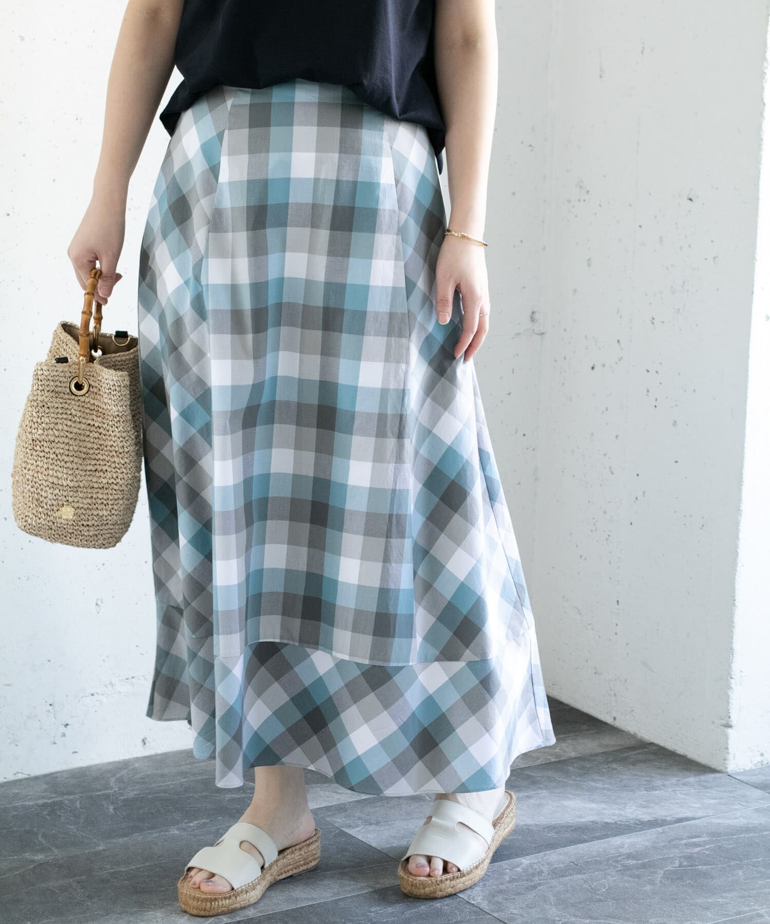 URBAN RESEARCH ROSSO「カラーブロックマキシスカート&there4;」|スカート|