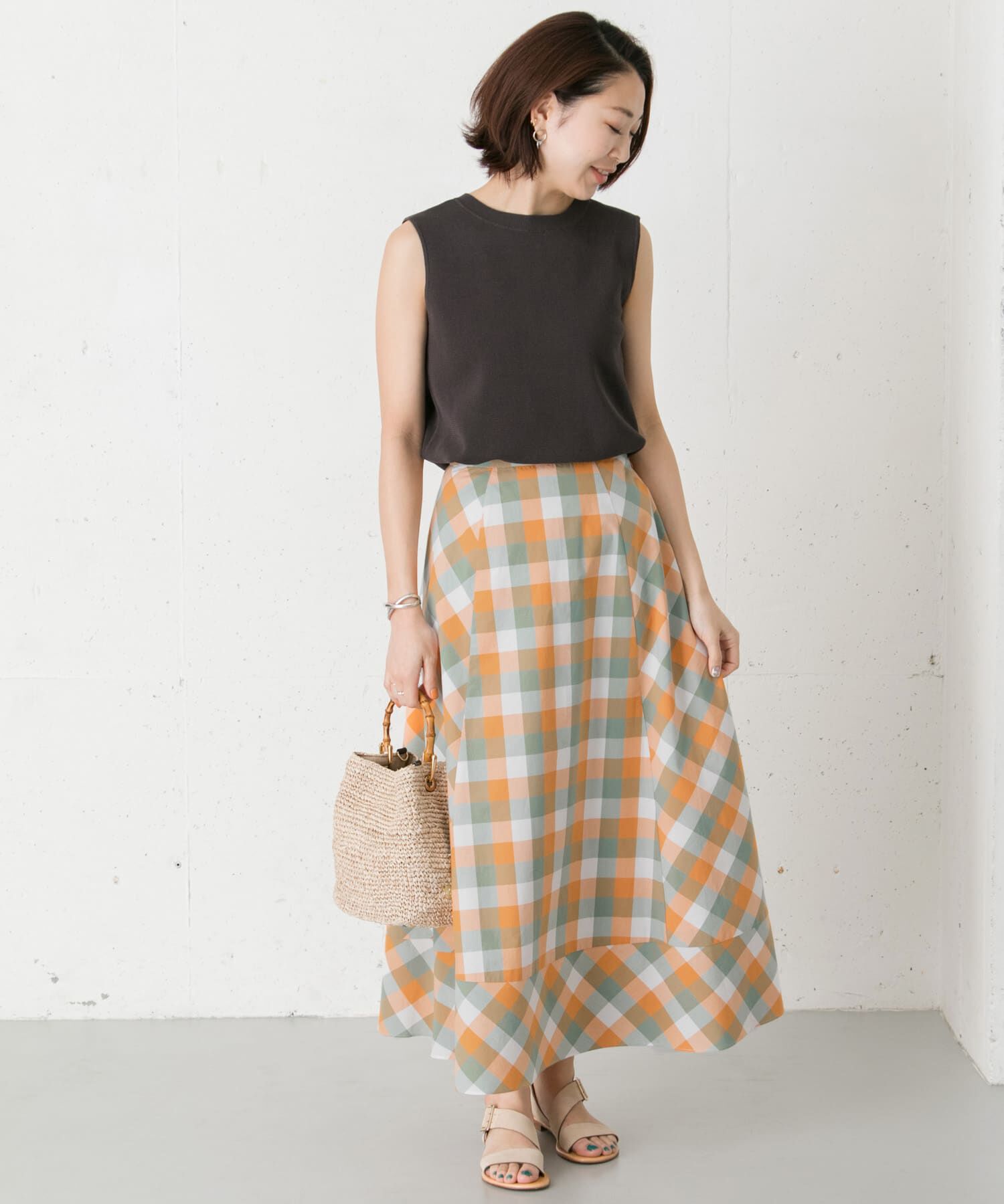 URBAN RESEARCH ROSSO「カラーブロックマキシスカート&there4;」|スカート|