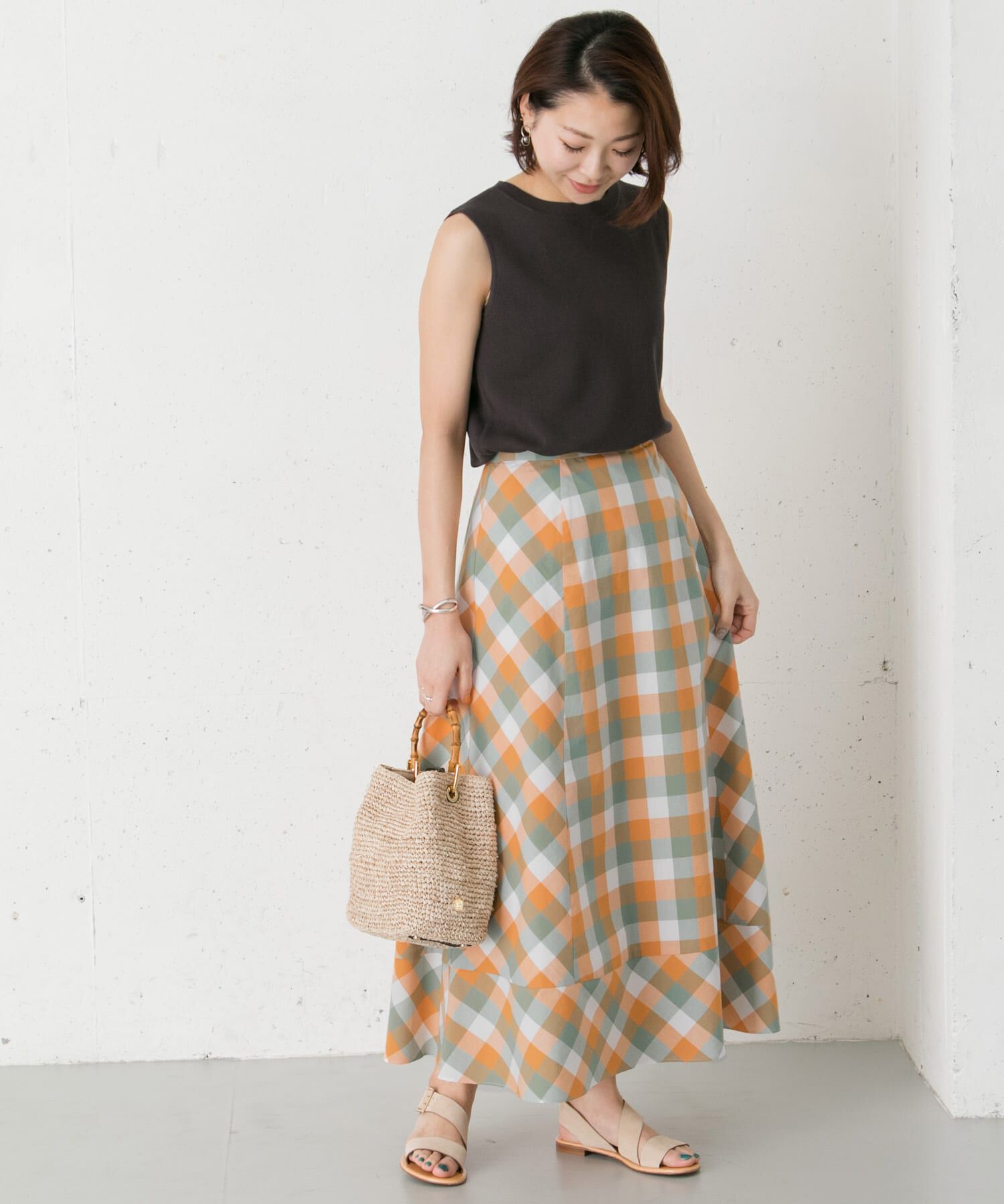 URBAN RESEARCH ROSSO「カラーブロックマキシスカート&there4;」|スカート|