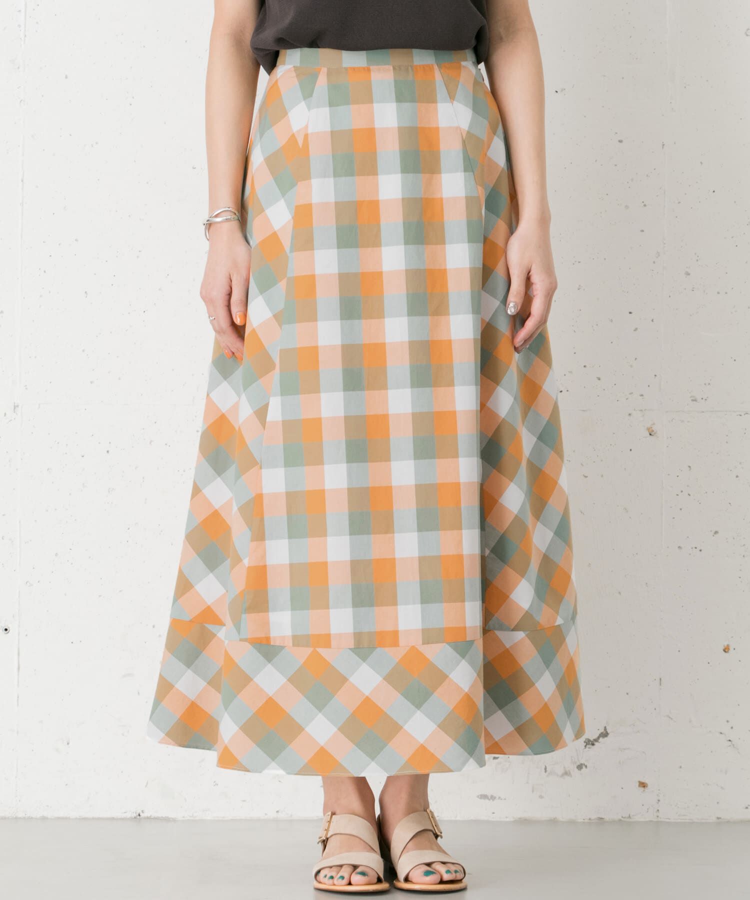 URBAN RESEARCH ROSSO「カラーブロックマキシスカート&there4;」|スカート|