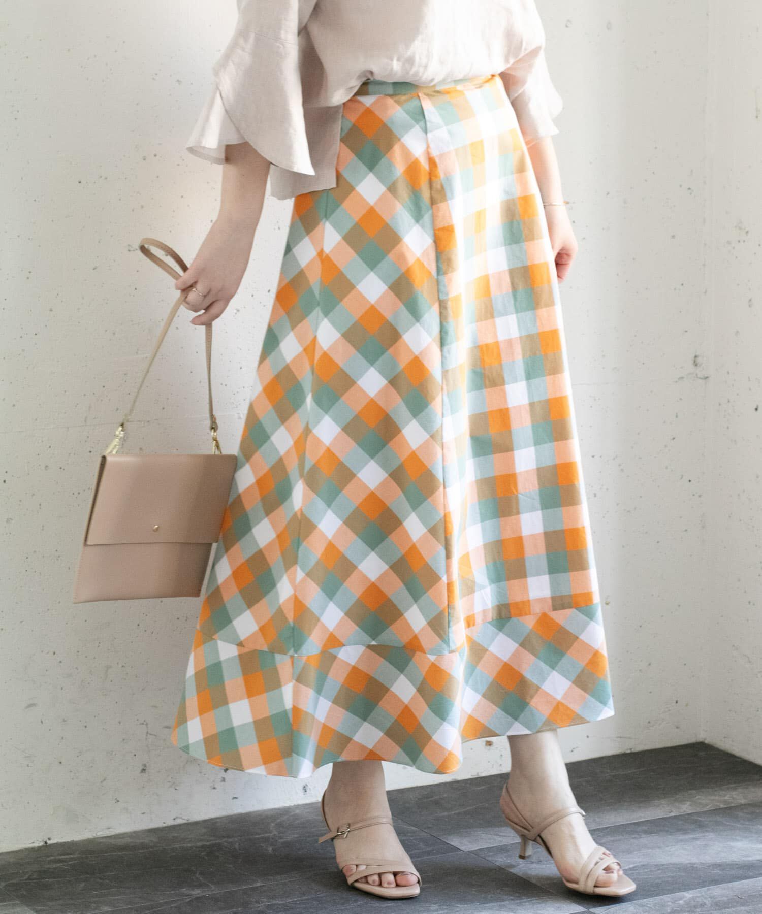 URBAN RESEARCH ROSSO「カラーブロックマキシスカート&there4;」|スカート|