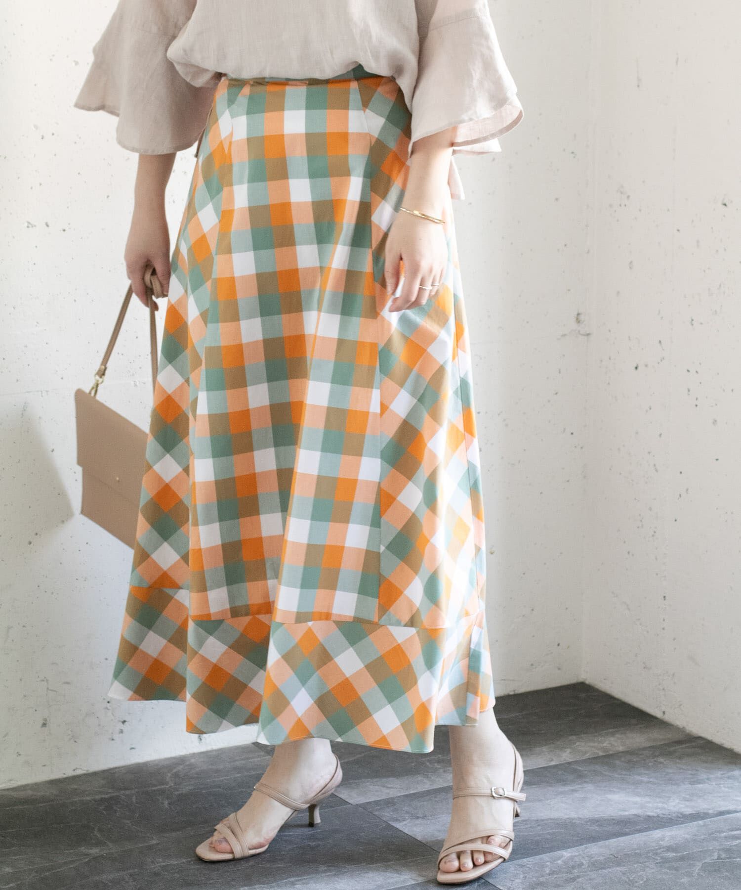 URBAN RESEARCH ROSSO「カラーブロックマキシスカート&there4;」|スカート|