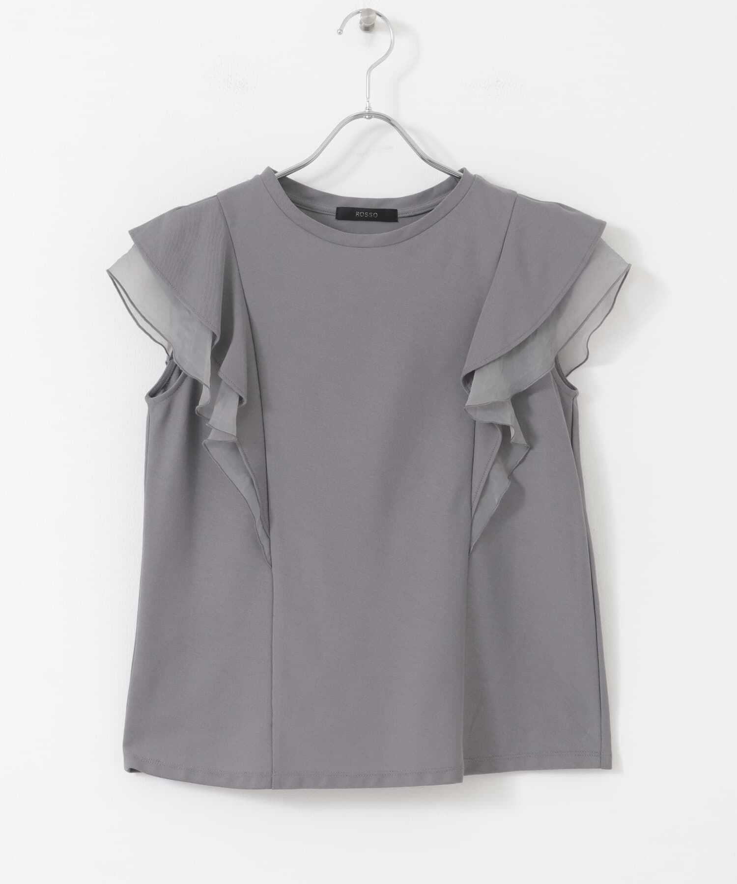 URBAN RESEARCH ROSSO「シアードッキングフリルスリーブTシャツ」|Tシャツ・カットソー|