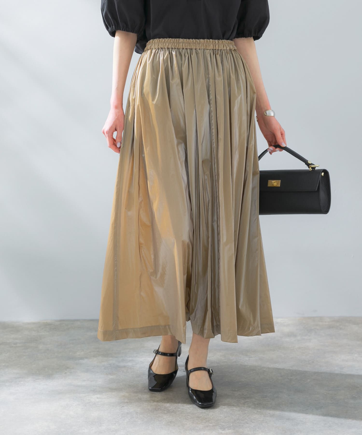 URBAN RESEARCH ROSSO「グロッシーギャザースカート」|スカート|