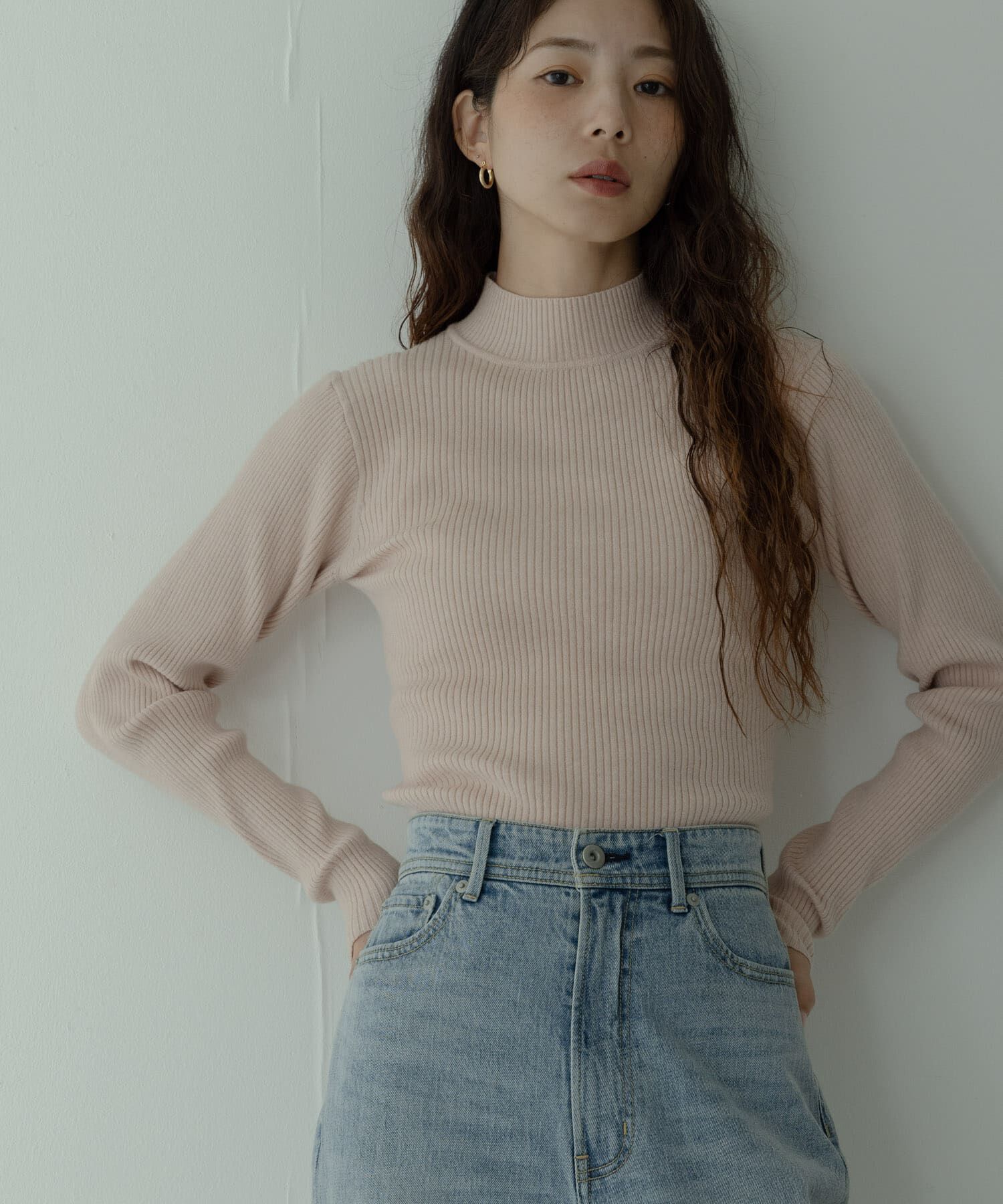 Sonny Label 「ウォッシャブルリブハイネックニットプルオーバー」|ニット・セーター|ピンク