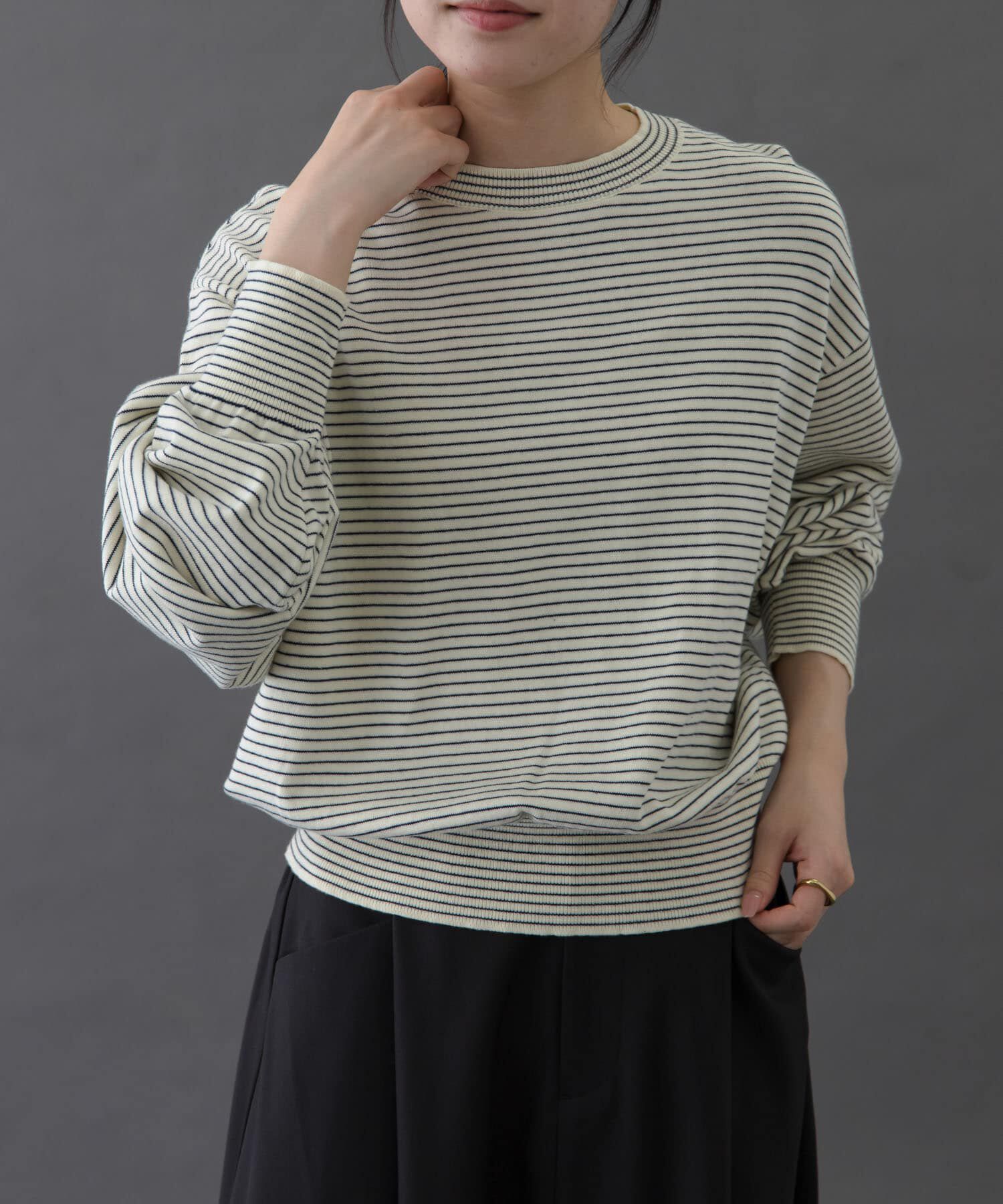 URBAN RESEARCH DOORS「FORK&SPOON　ボーダークルーネックニット」|ニット・セーター|ホワイト系その他