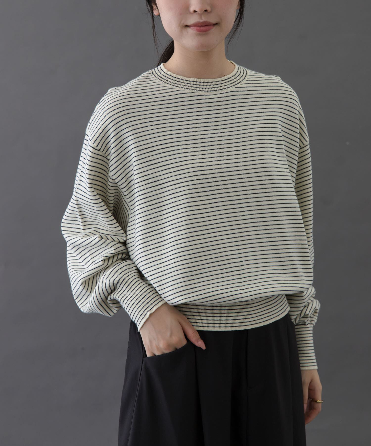 URBAN RESEARCH DOORS「FORK&SPOON　ボーダークルーネックニット」|ニット・セーター|