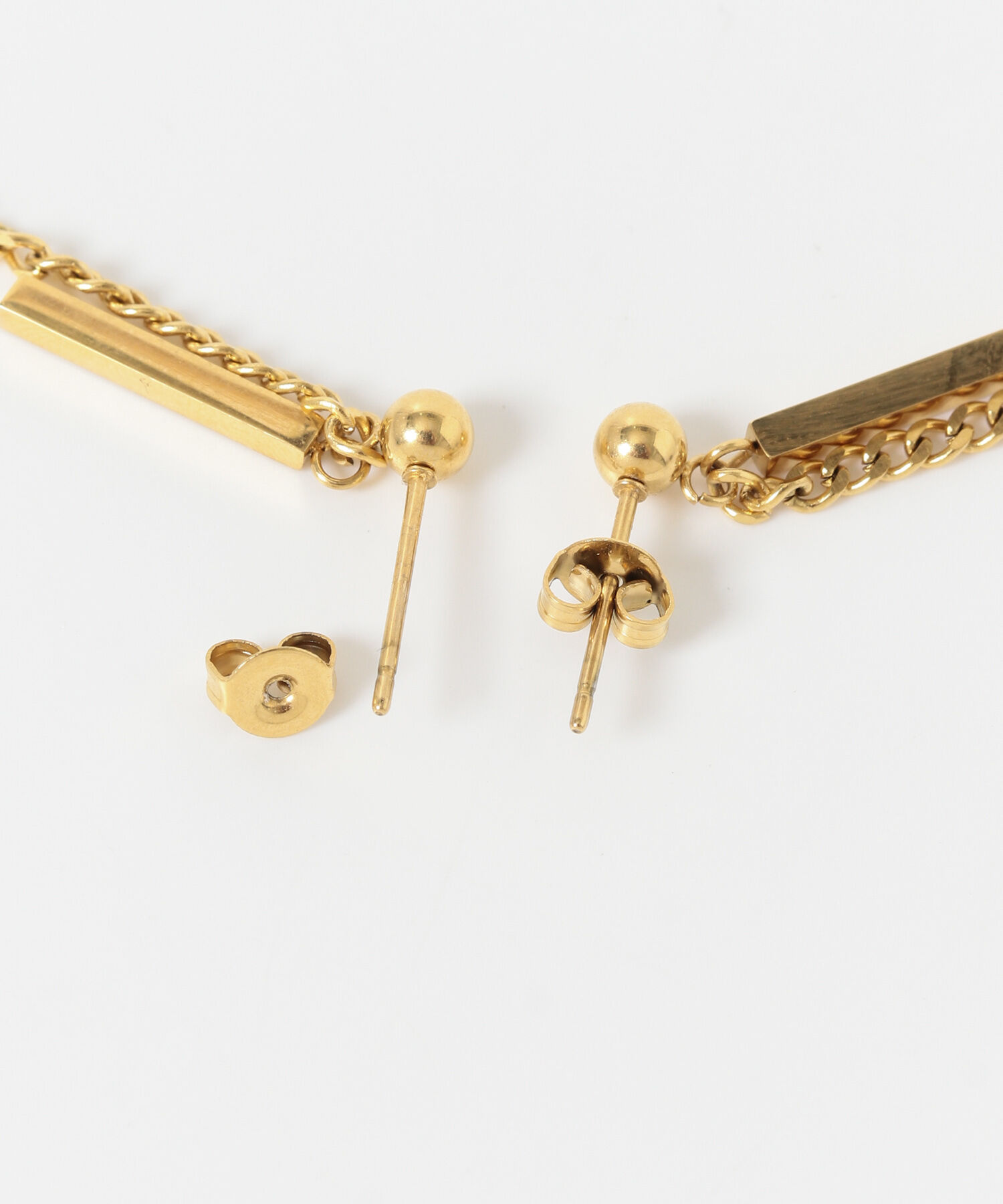 SMELLY「ステンレススクエアバーピアス」|ピアス|