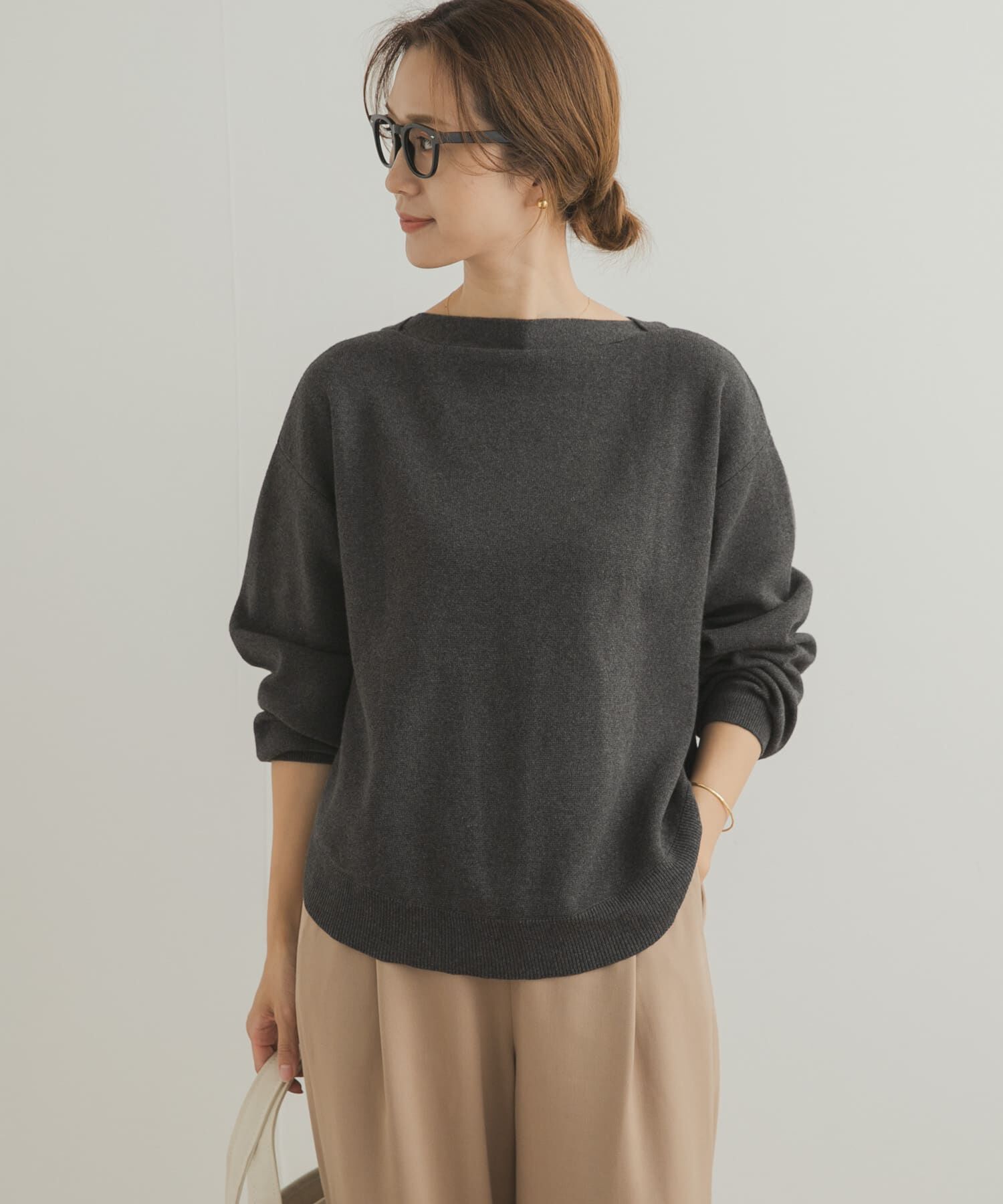 URBAN RESEARCH DOORS「コットンウールボートネックニット」|ニット・セーター|