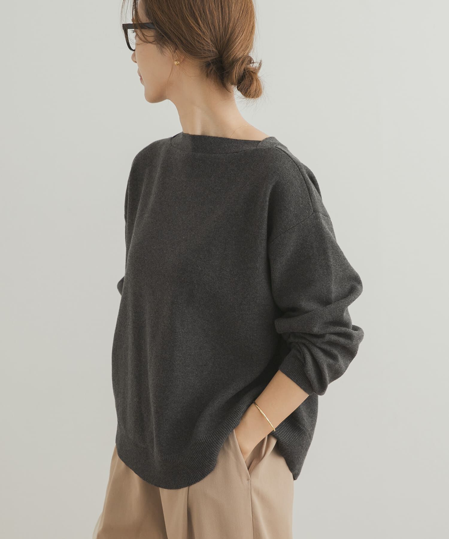 URBAN RESEARCH DOORS「コットンウールボートネックニット」|ニット・セーター|