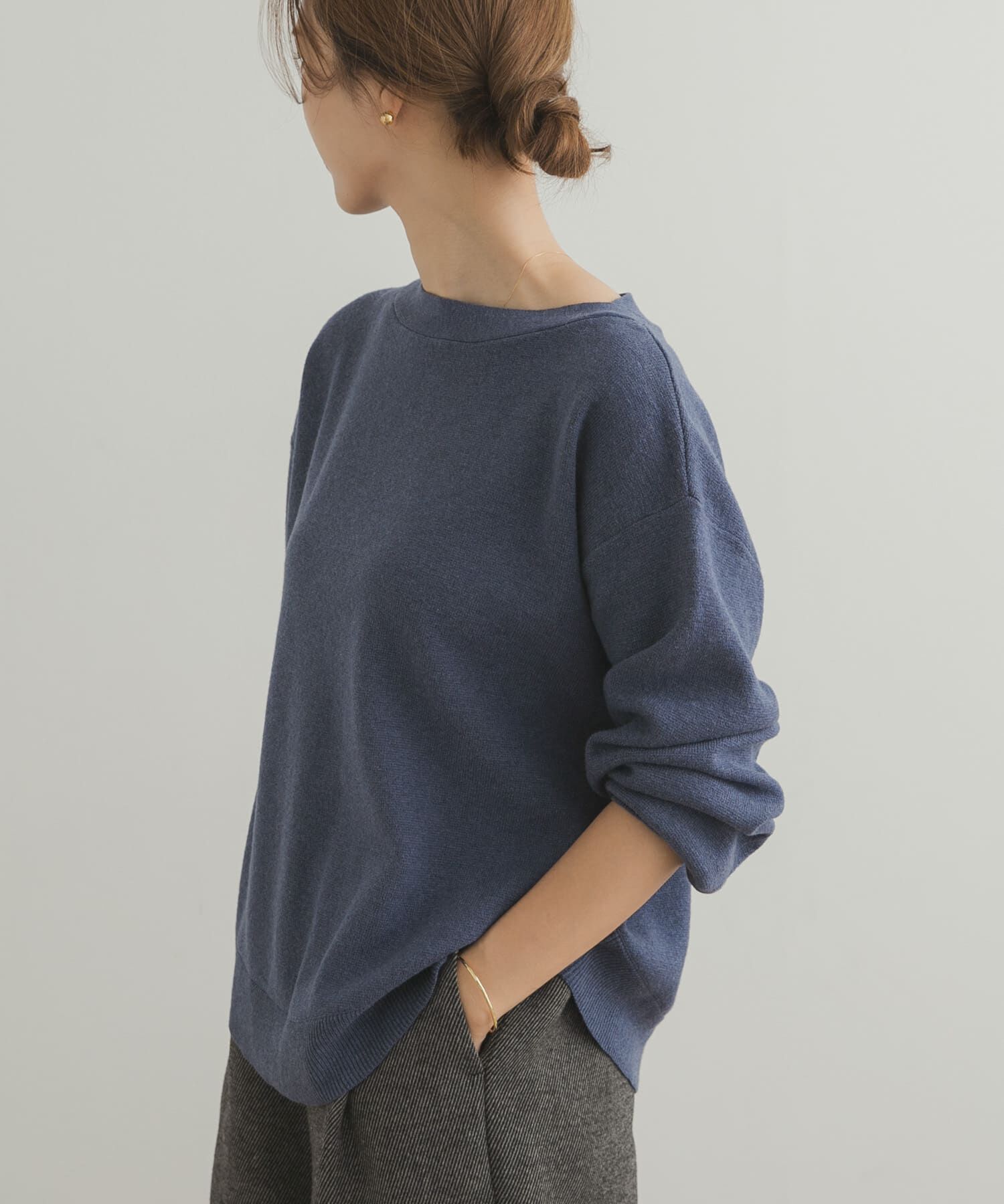 URBAN RESEARCH DOORS「コットンウールボートネックニット」|ニット・セーター|