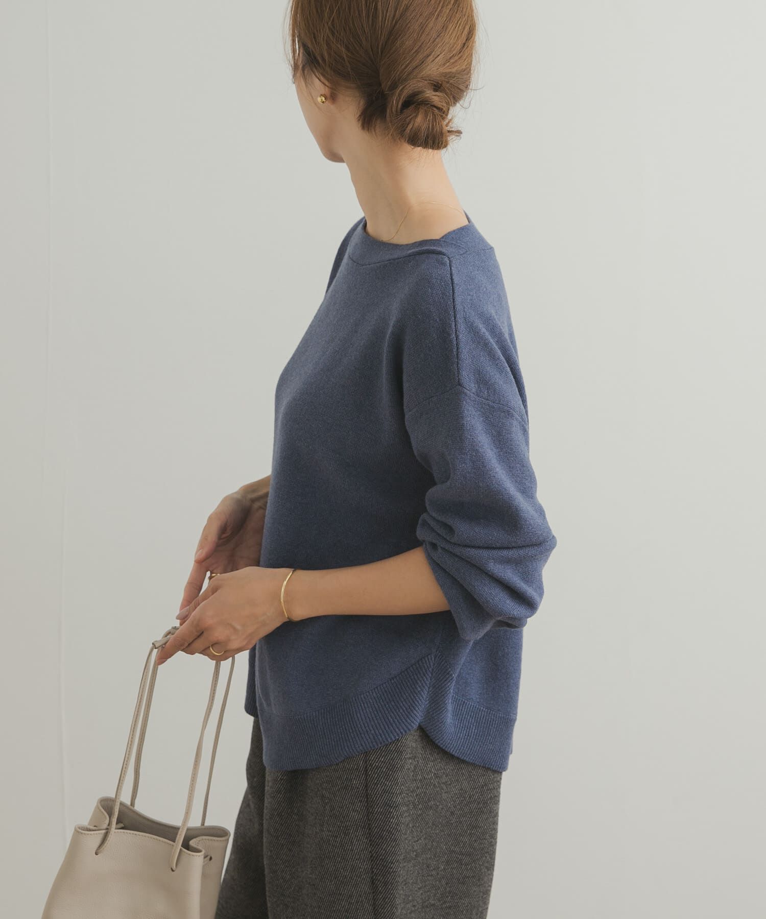 URBAN RESEARCH DOORS「コットンウールボートネックニット」|ニット・セーター|