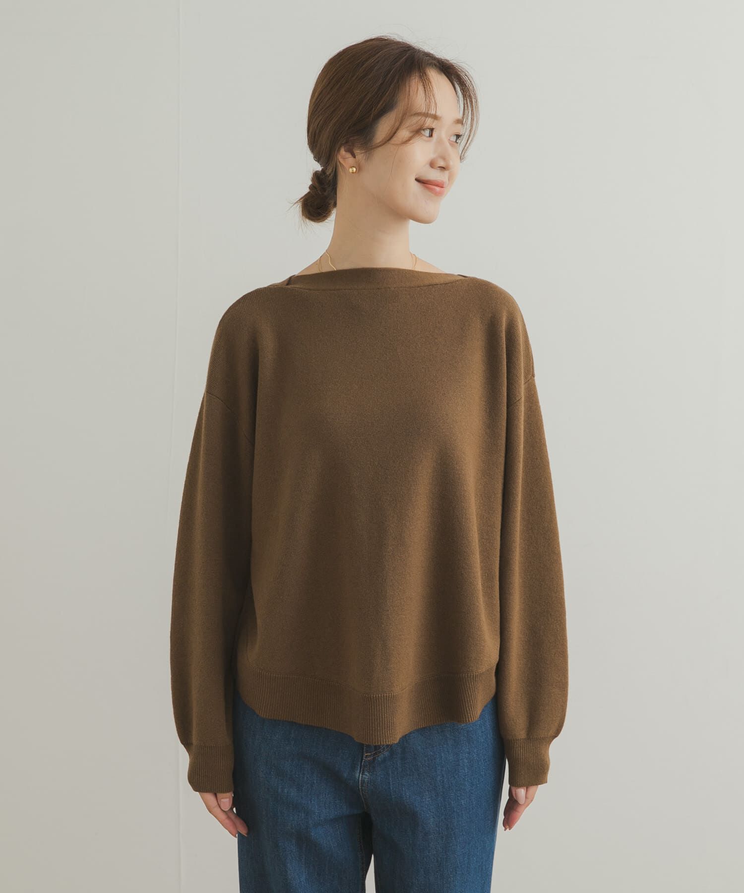 URBAN RESEARCH DOORS「コットンウールボートネックニット」|ニット・セーター|