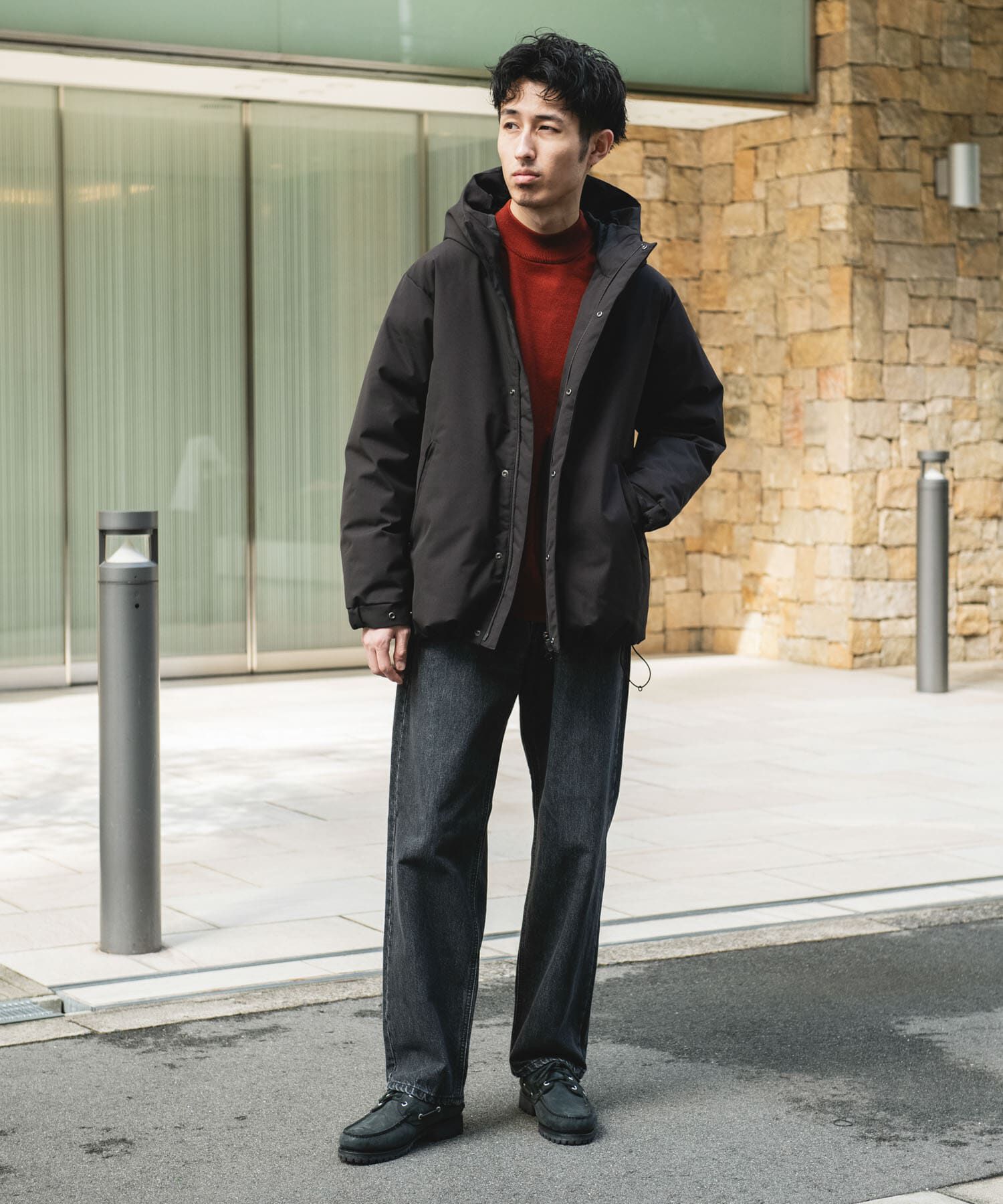 URBAN RESEARCH DOORS「ウールブレンドラミネートダウンパーカー」|ダウン|