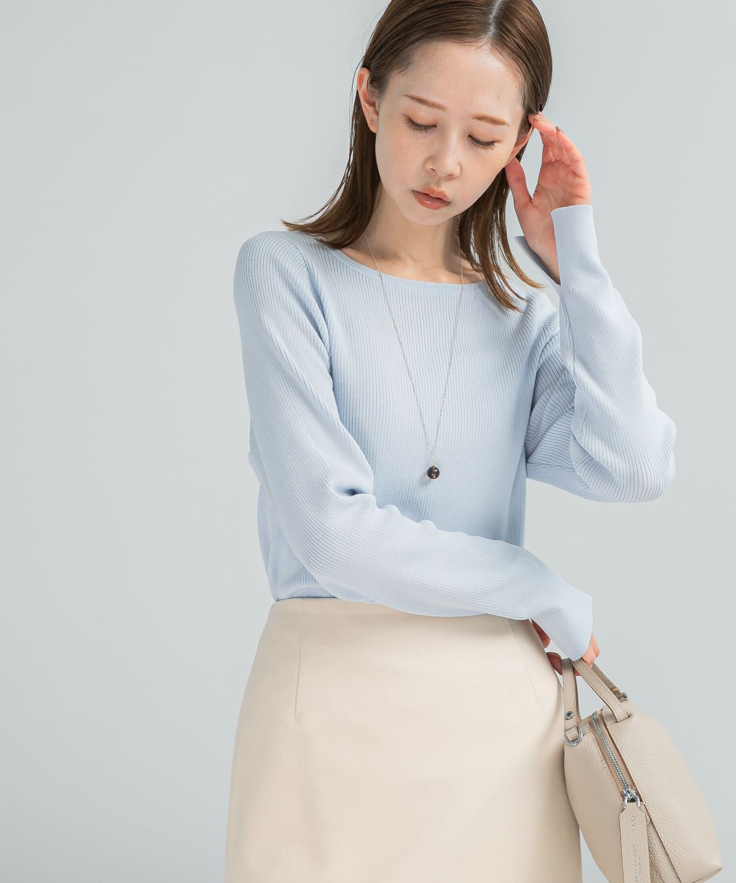 URBAN RESEARCH ROSSO「シルク混スリットスリーブリブニット」|ニット・セーター|