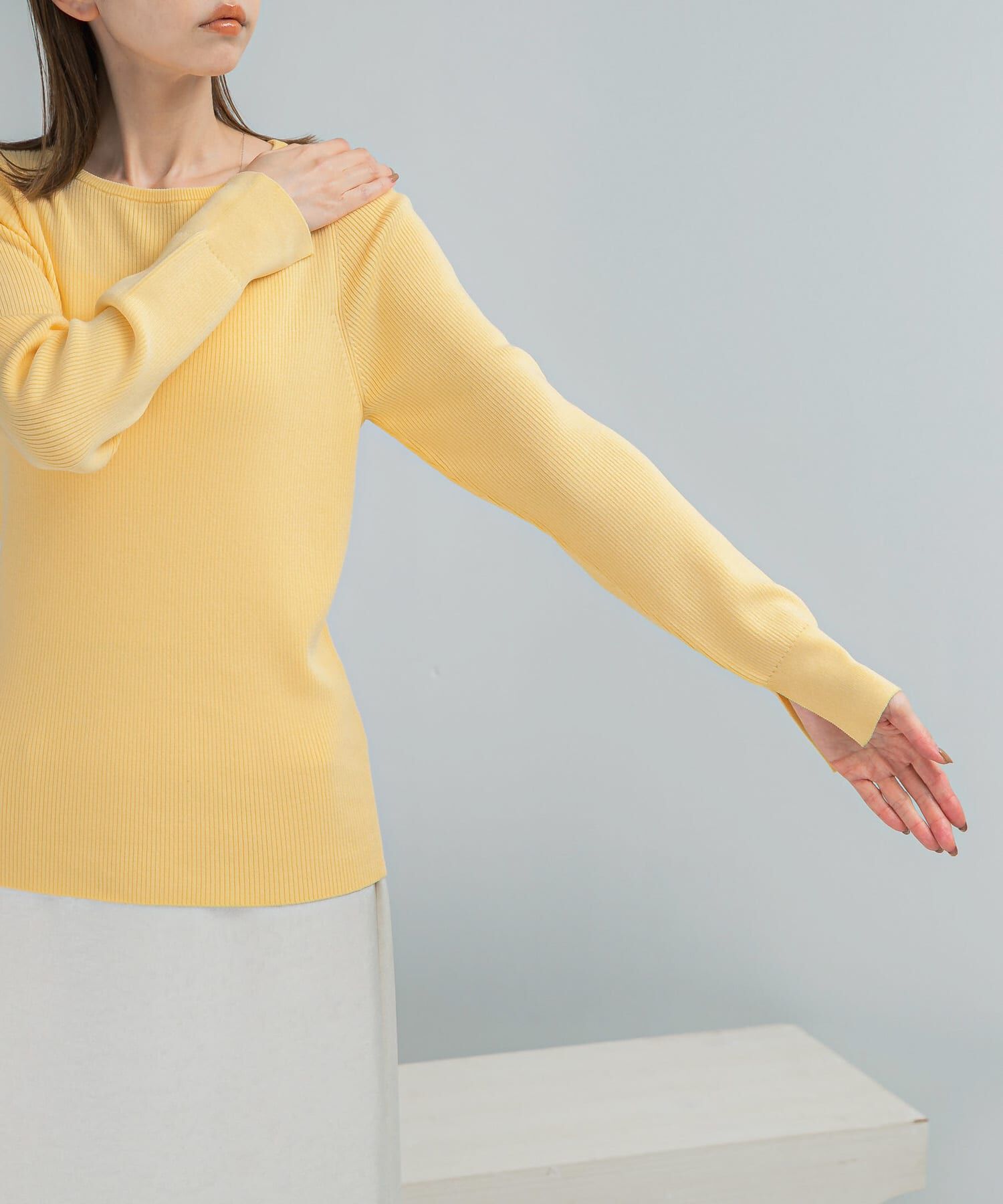 URBAN RESEARCH ROSSO「シルク混スリットスリーブリブニット」|ニット・セーター|