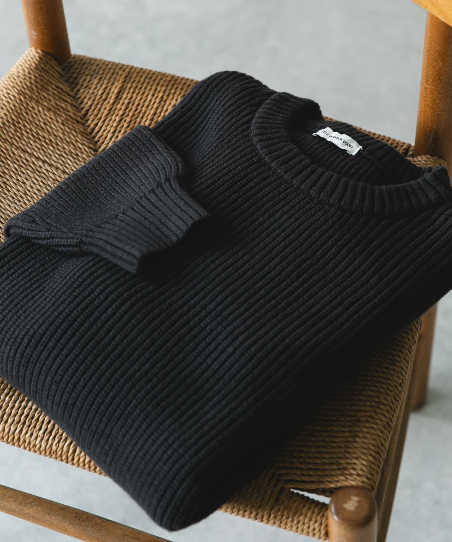 URBAN RESEARCH DOORS「畦ニット クルーネックプルオーバー」|ニット・セーター|チャコールグレー