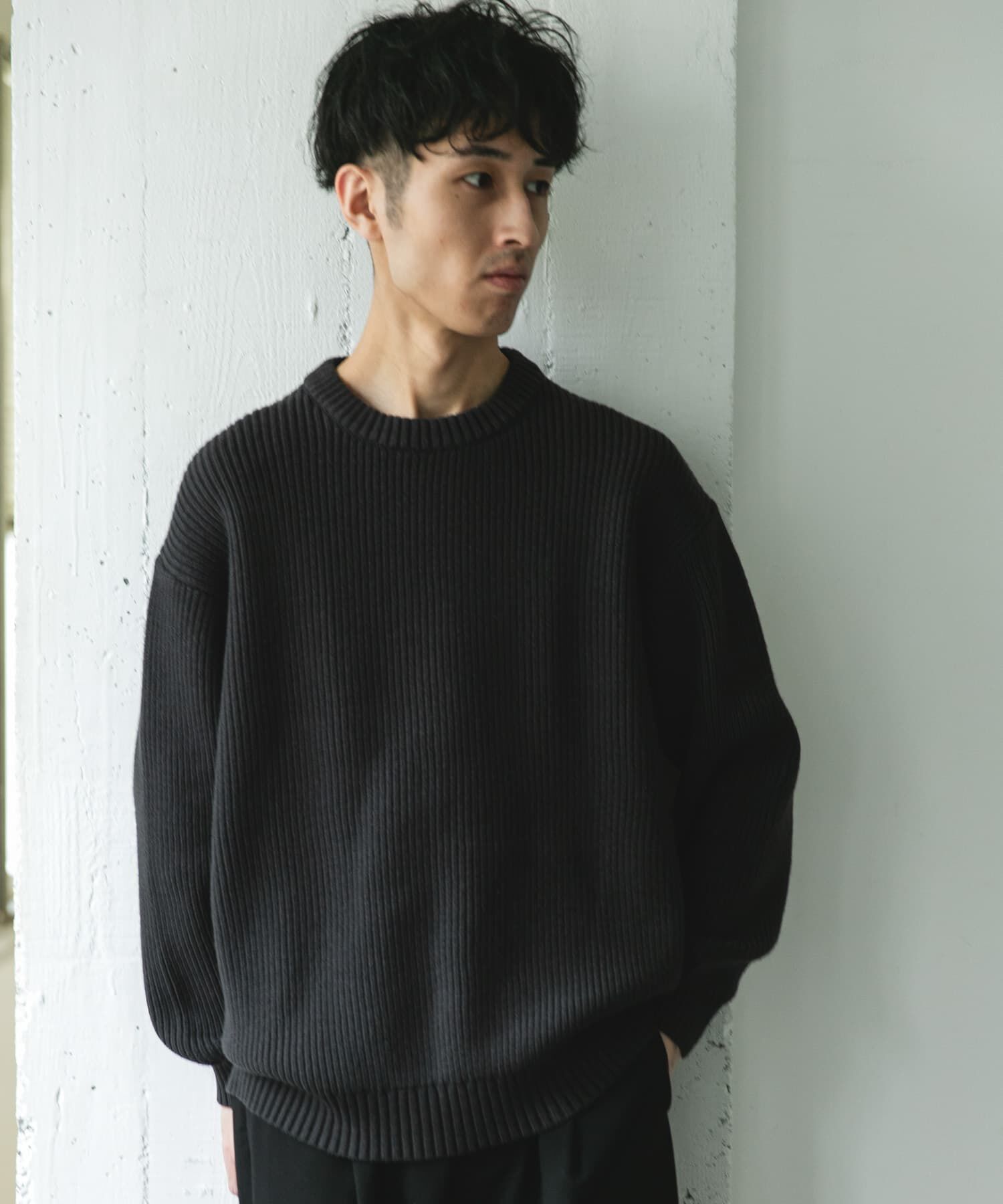 URBAN RESEARCH DOORS「畦ニット クルーネックプルオーバー」|ニット・セーター|