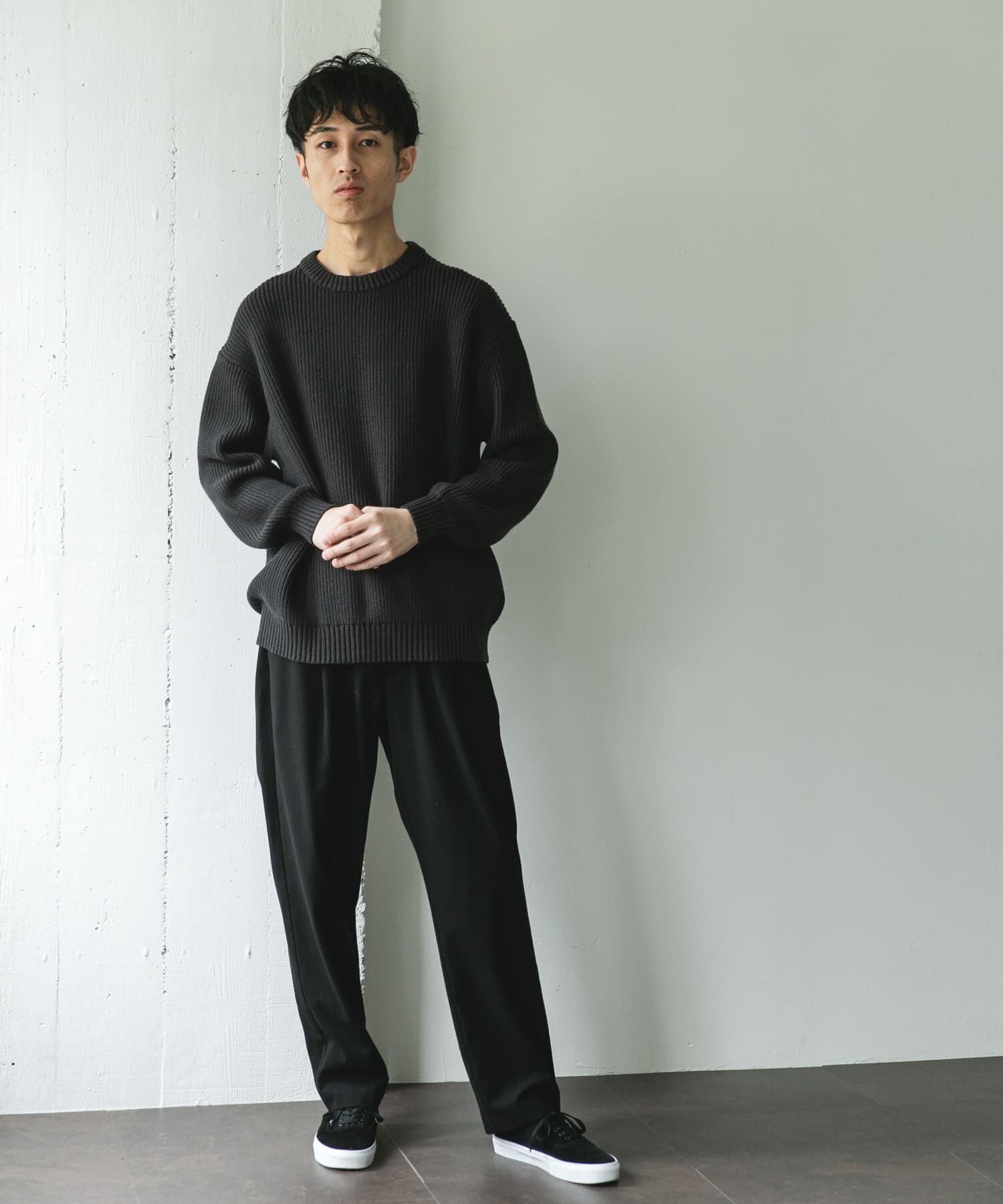 URBAN RESEARCH DOORS「畦ニット クルーネックプルオーバー」|ニット・セーター|