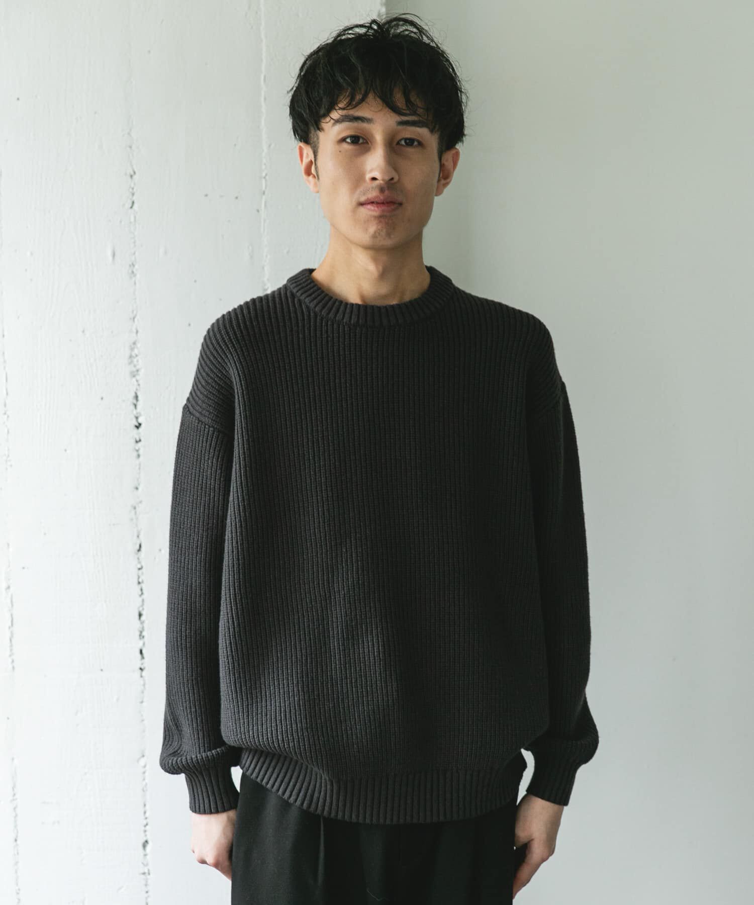 URBAN RESEARCH DOORS「畦ニット クルーネックプルオーバー」|ニット・セーター|