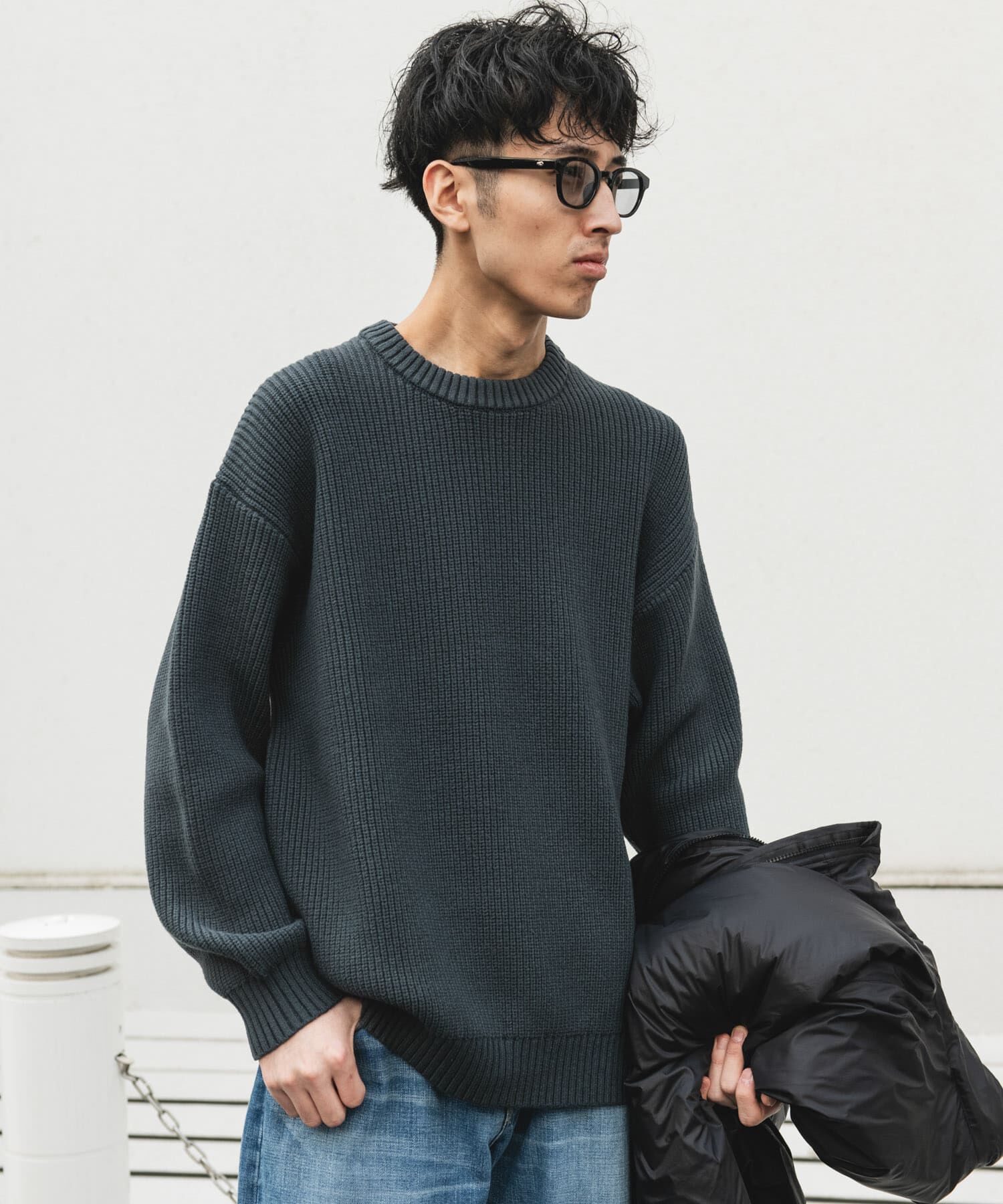 URBAN RESEARCH DOORS「畦ニット クルーネックプルオーバー」|ニット・セーター|