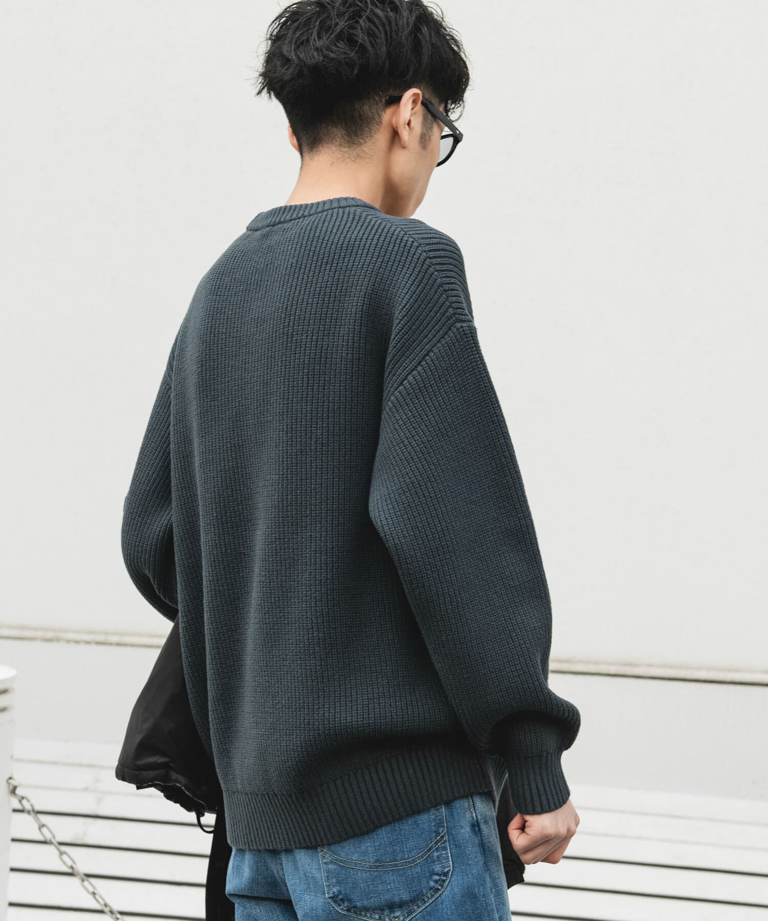 URBAN RESEARCH DOORS「畦ニット クルーネックプルオーバー」|ニット・セーター|