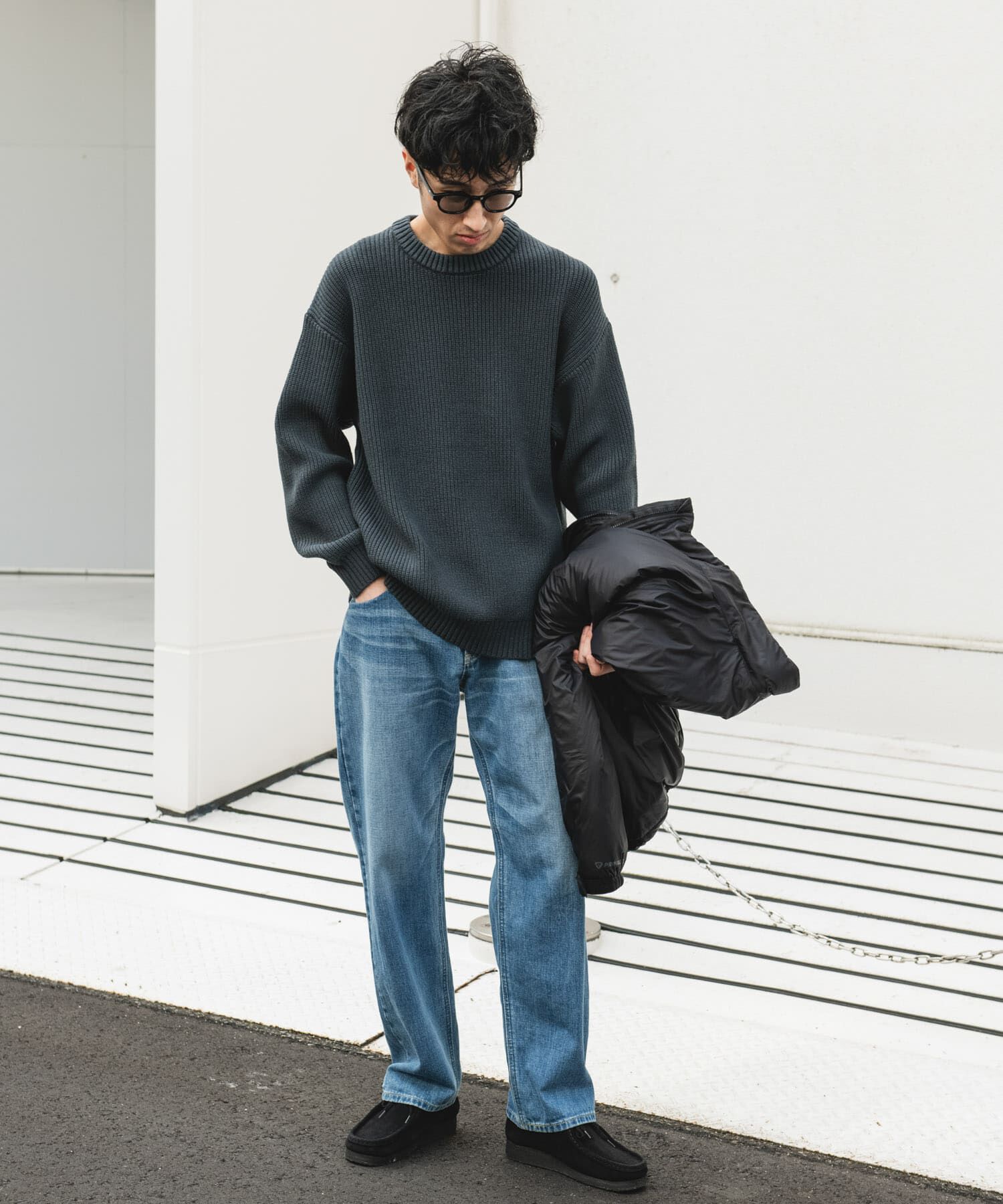 URBAN RESEARCH DOORS「畦ニット クルーネックプルオーバー」|ニット・セーター|