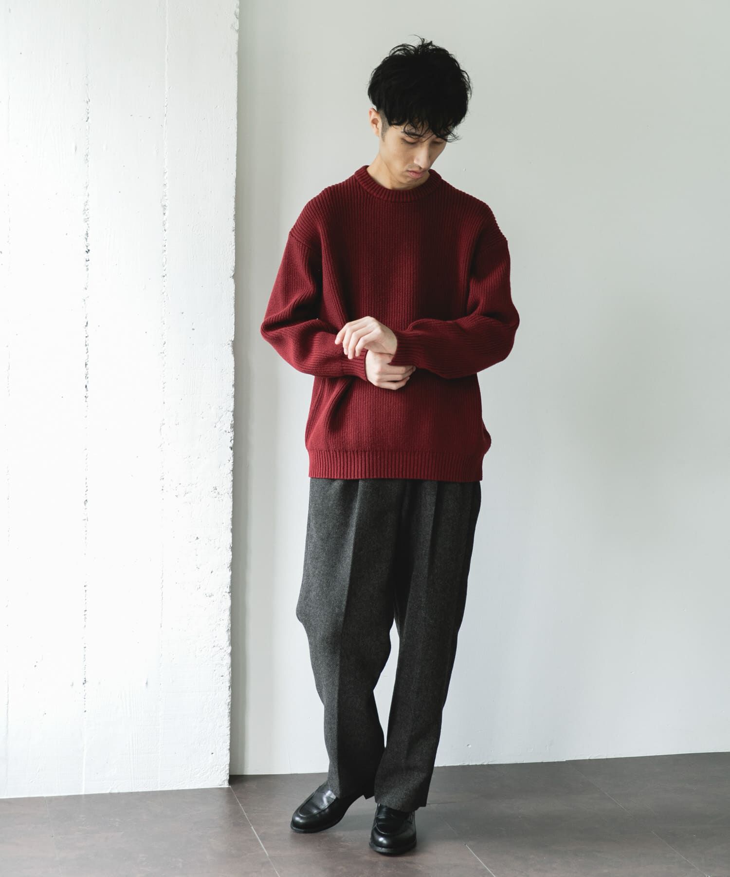 URBAN RESEARCH DOORS「畦ニット クルーネックプルオーバー」|ニット・セーター|