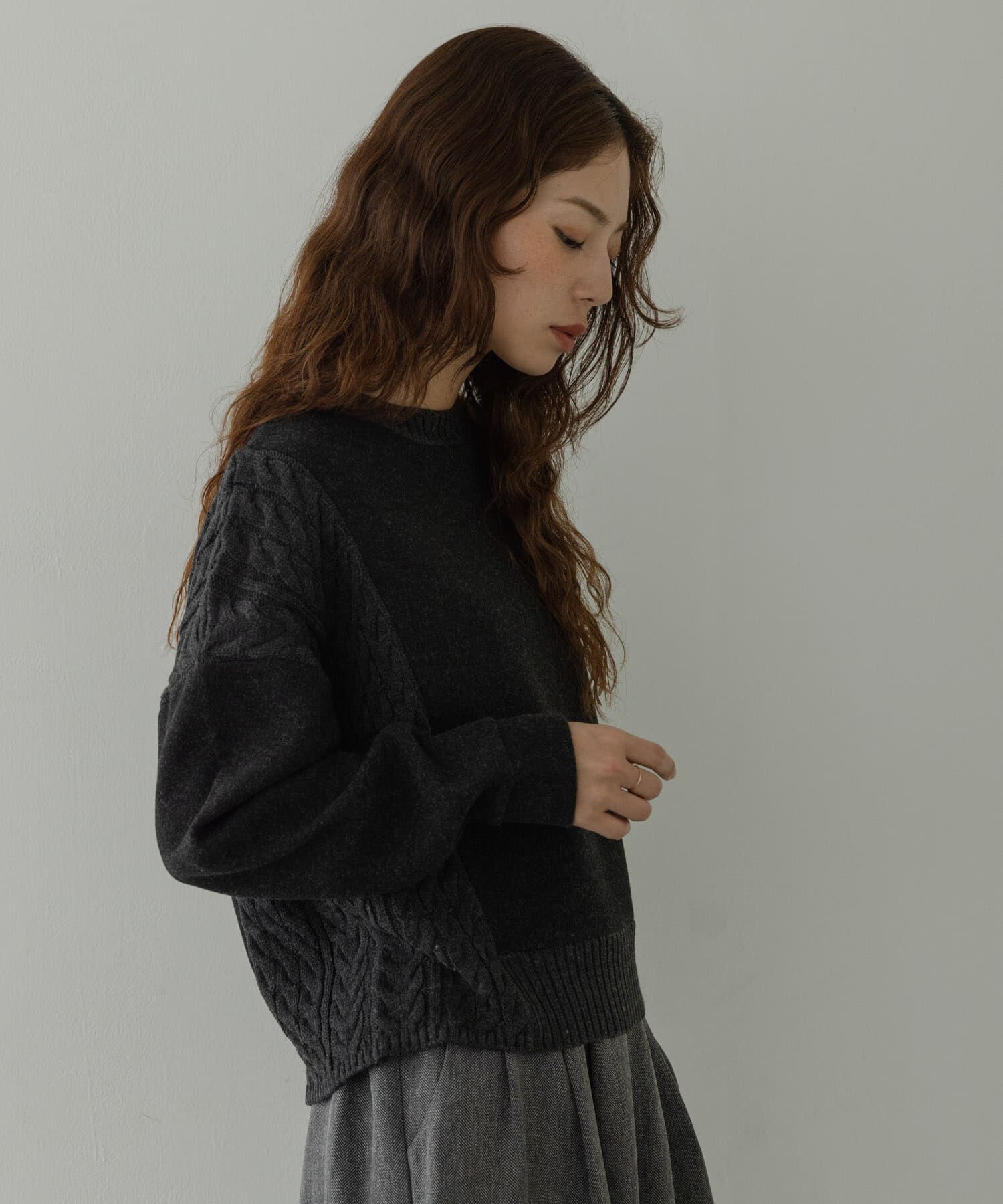 Sonny Label 「ケーブル切替メルトンジャージプルオーバー」|ニット・セーター|