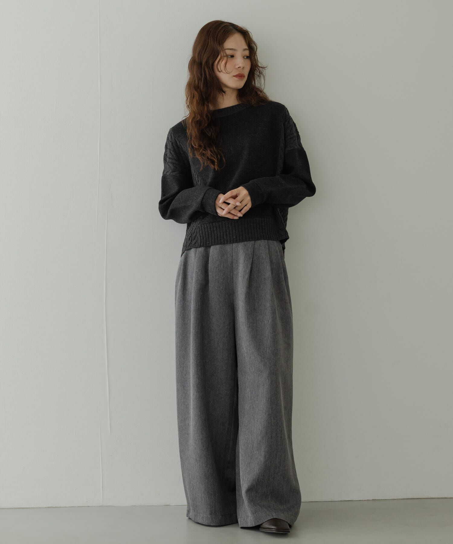 Sonny Label 「ケーブル切替メルトンジャージプルオーバー」|ニット・セーター|